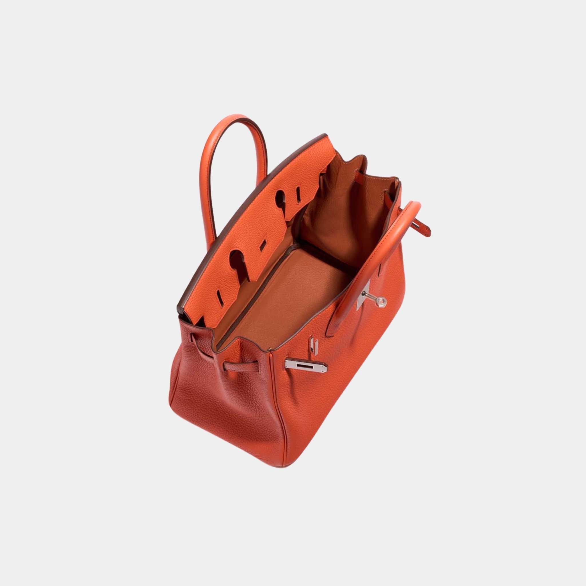 Hermes Birkin 30 Togo Orange Poppy PHW, Top
