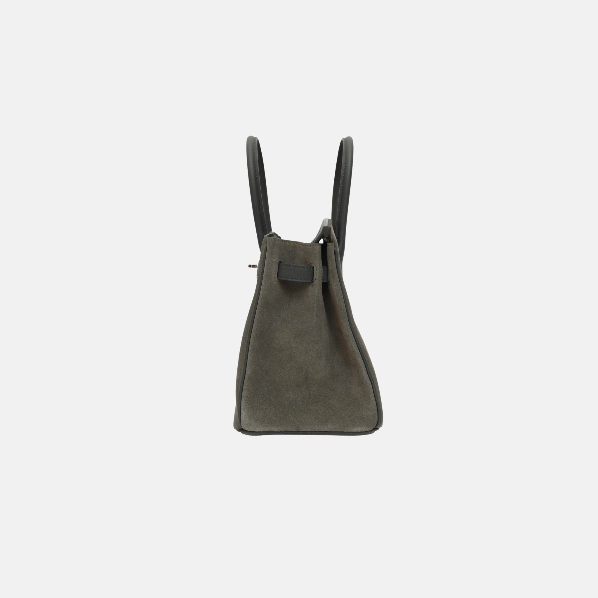 Hermes Birkin 30 Vert Mangrove Swift Doblis Suede PHW, Side