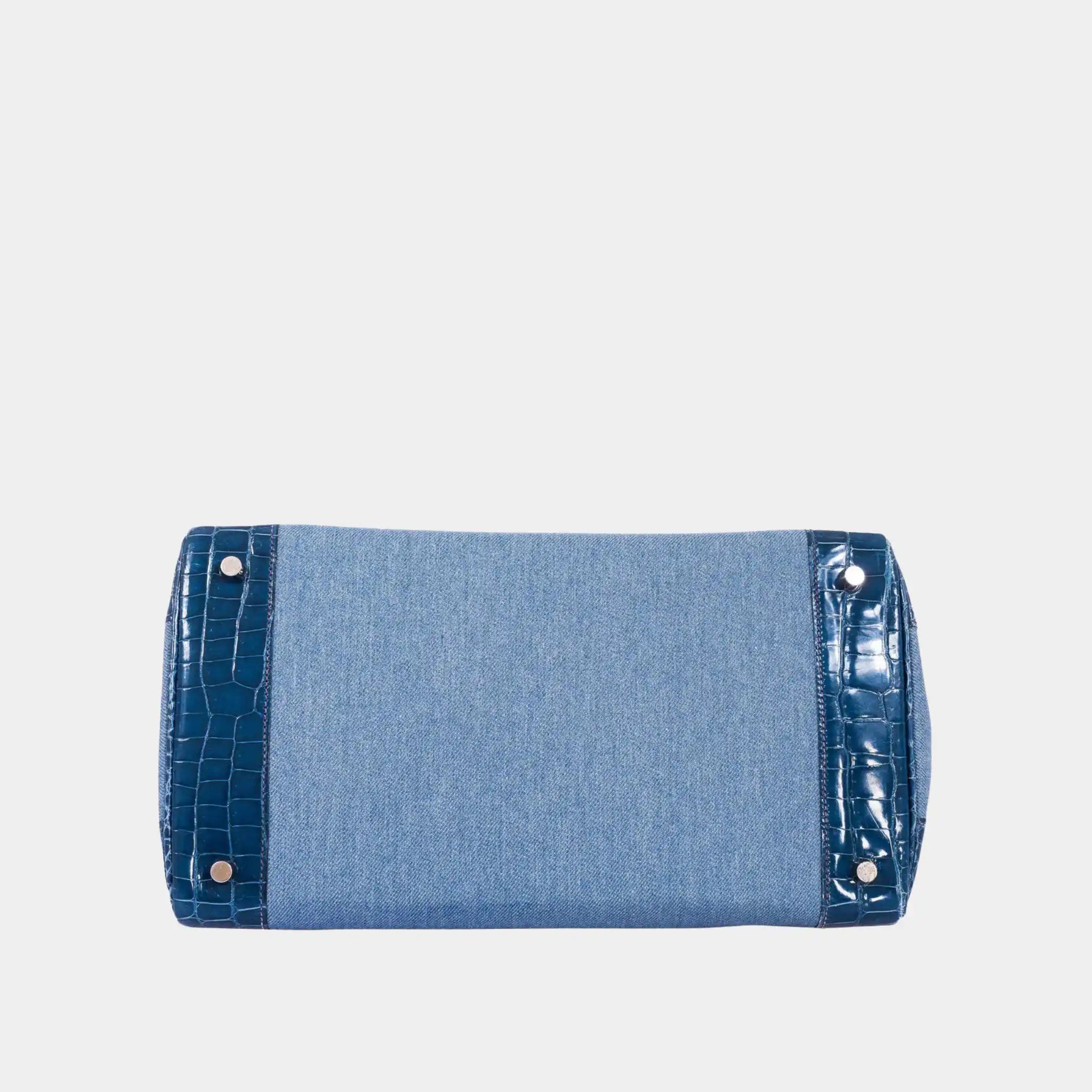 Hermes Birkin 35 Porosus Crocodile & Denim Blue Roi PHW