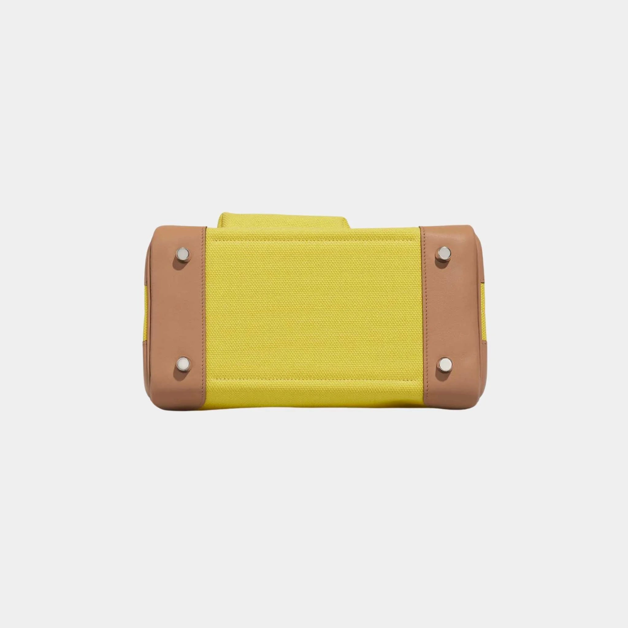 Hermes Birkin Cargo 25 Toile Swift Jaune Citron Chai, Bottom