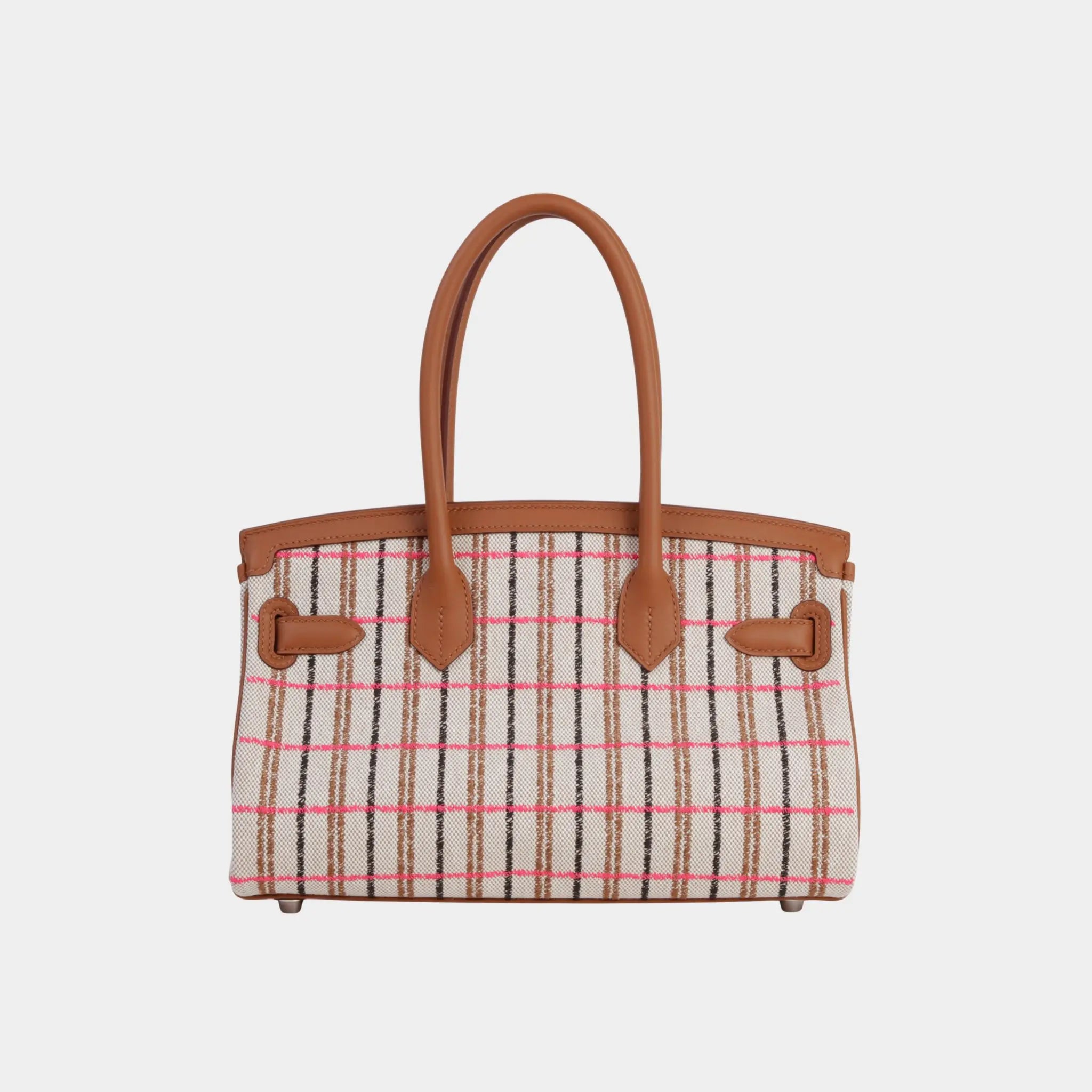 Hermes Birkin Shoulder Light 29 Swift-Toile H Canvas Gold PHW, Back