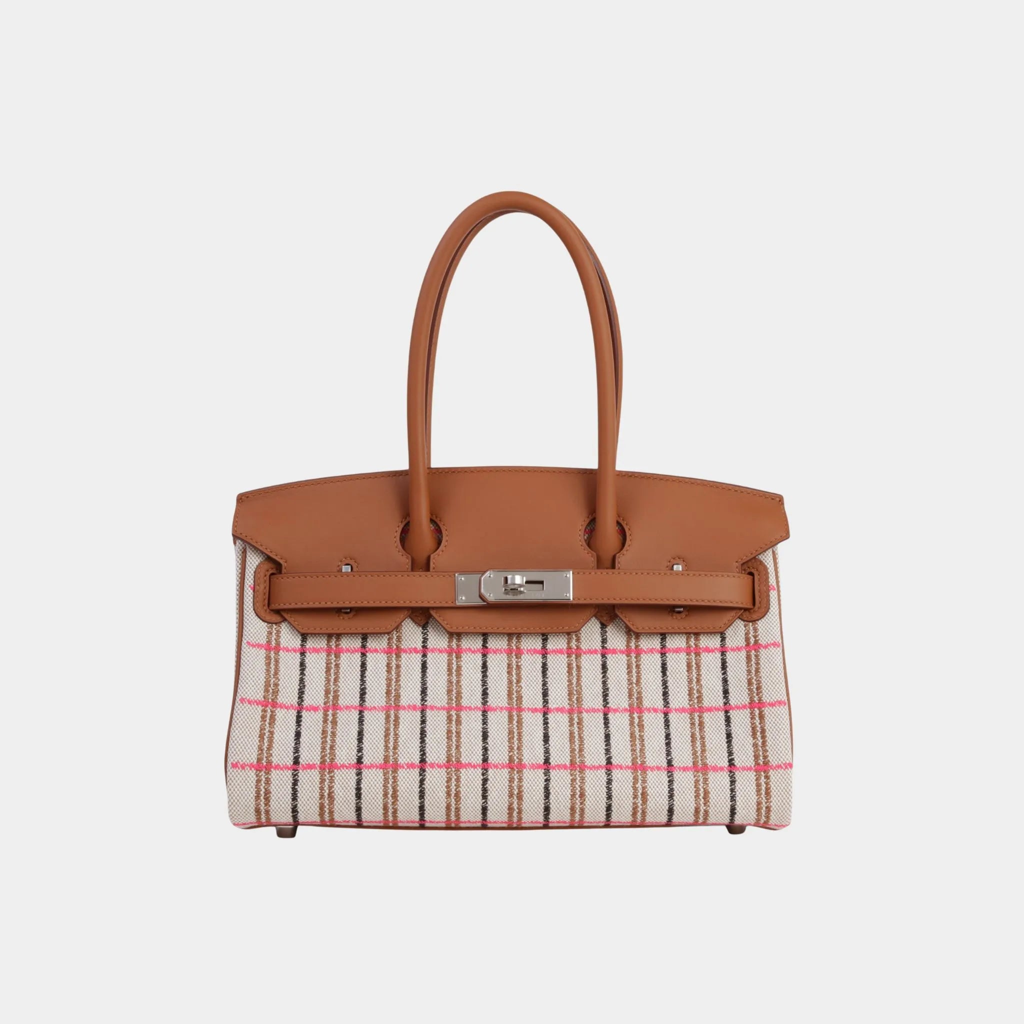 Birkin Shoulder Light 29 Swift-Toile H Canvas Gold PHW, Front