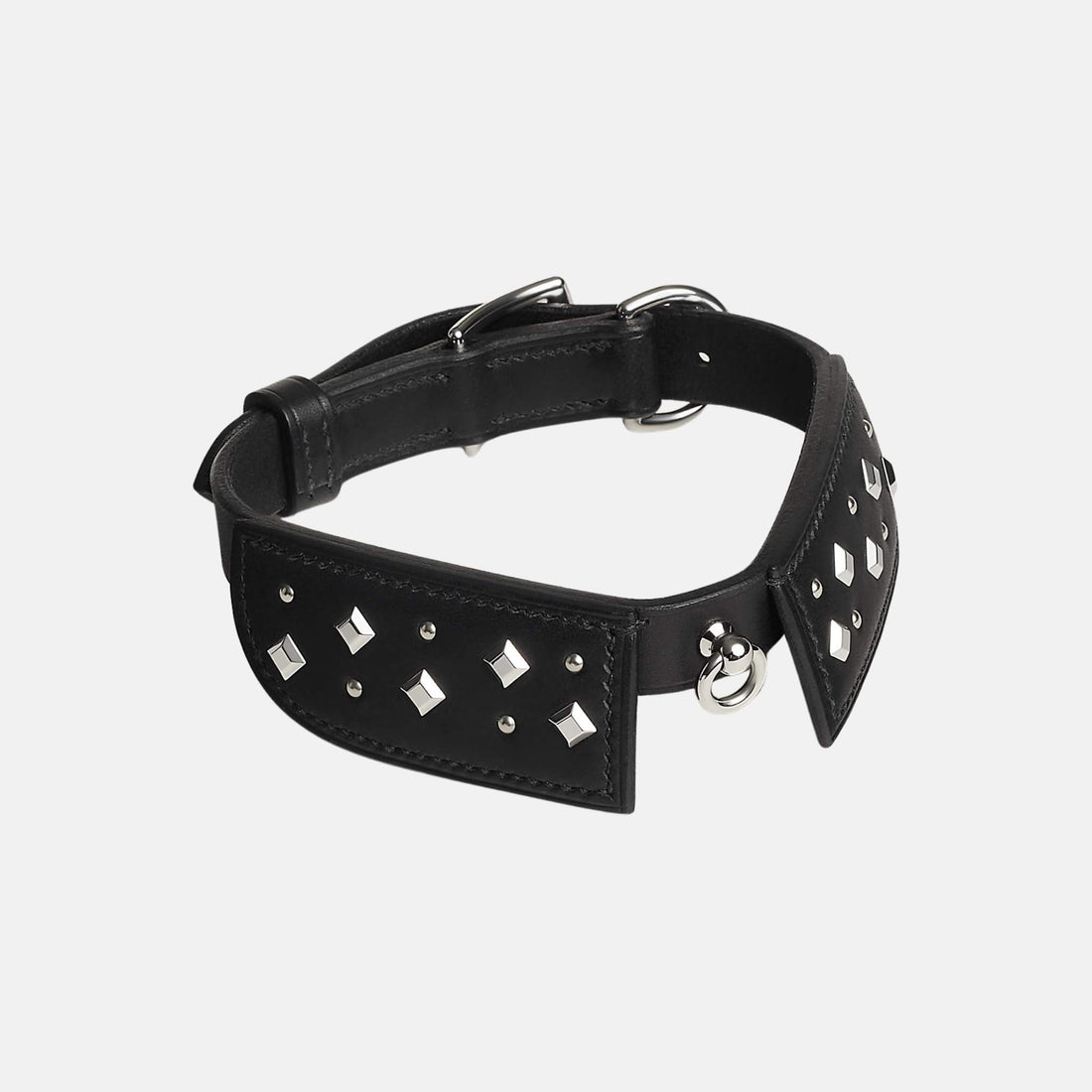 Hermes Black Tie Luxury Dog Collar, Small