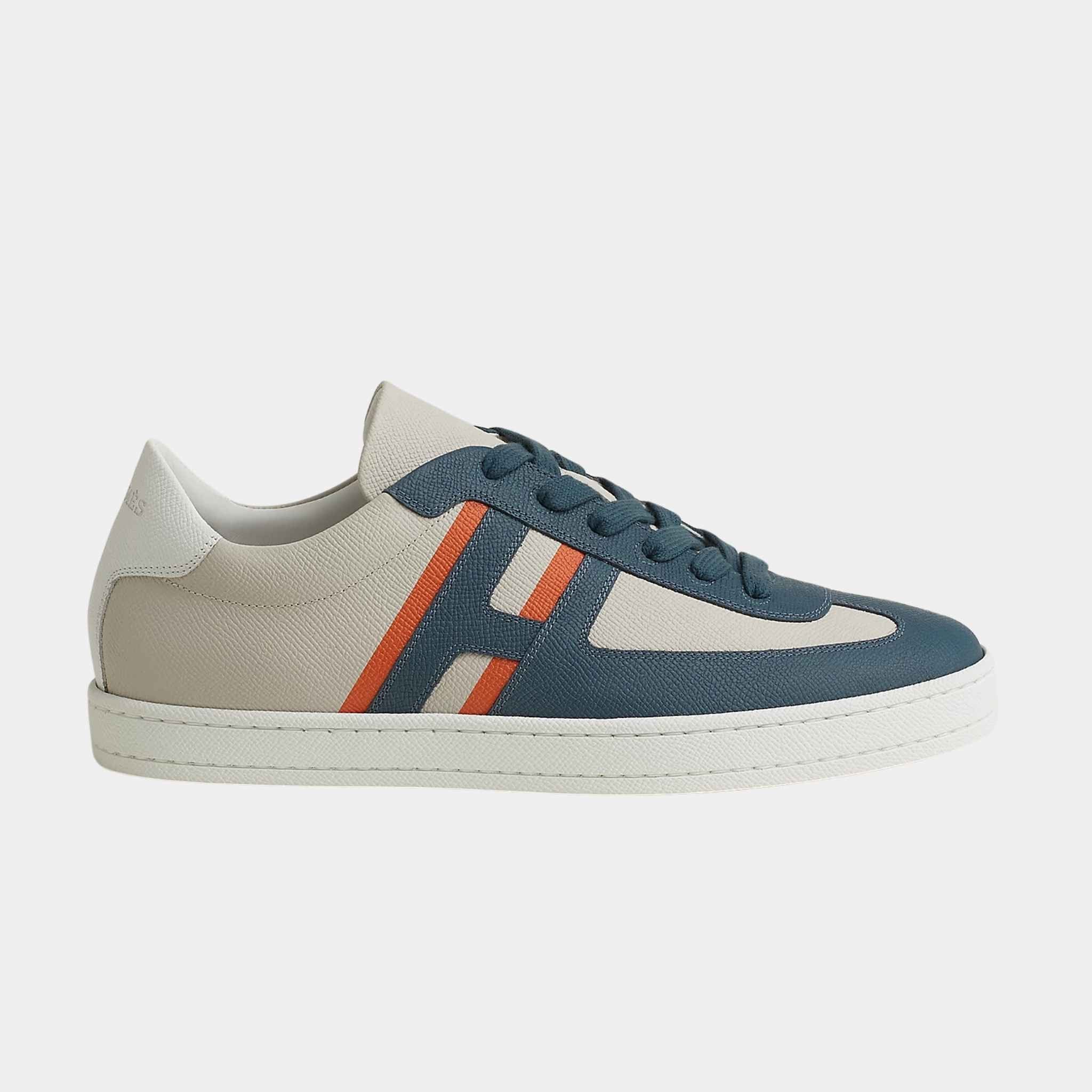 Hermes Boomerang Sneaker Printed Epsom Calfskin, Multicolor Blanc De Paris, Side