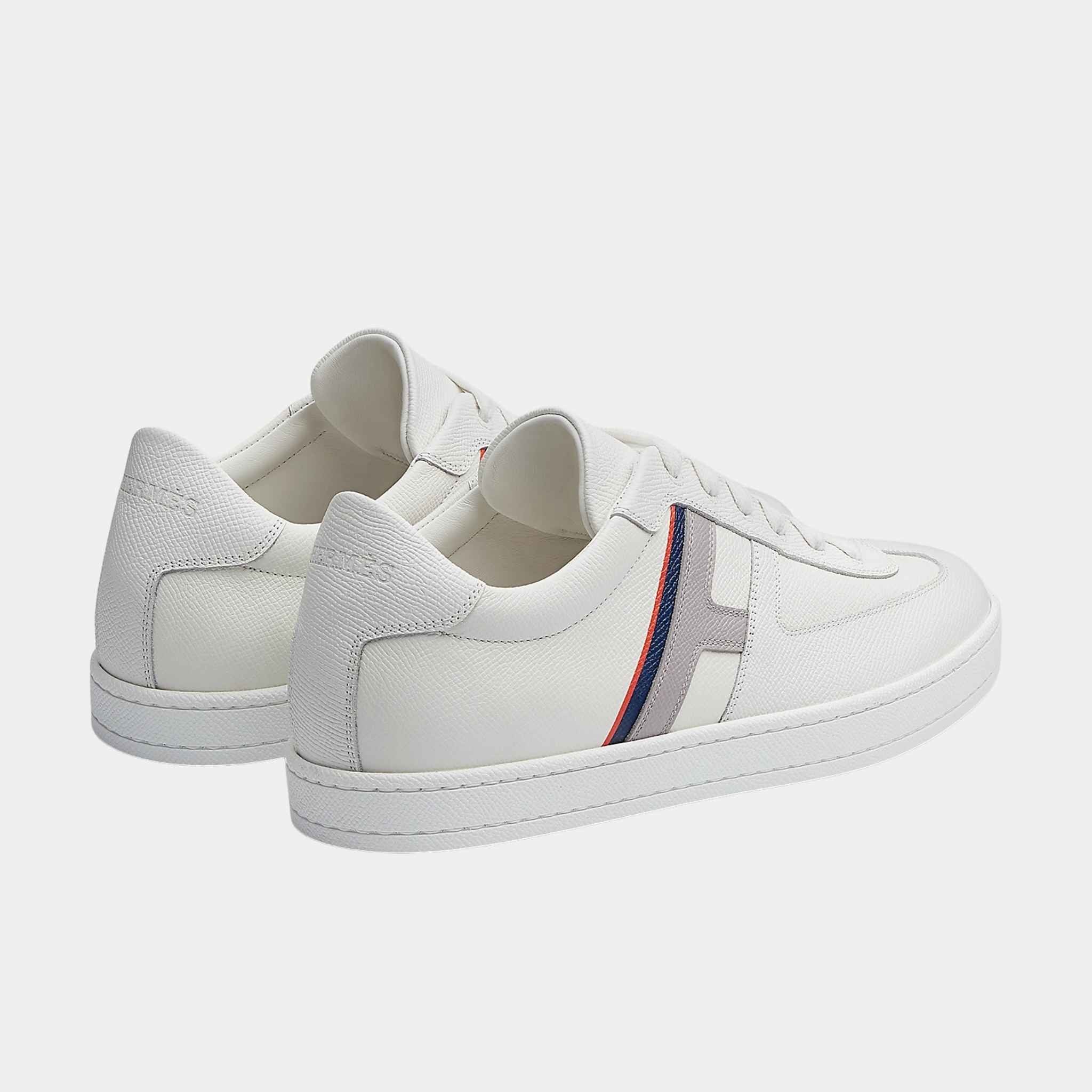 Hermes Boomerang Sneakers Printed Epsom Calfskin, Multicolor Blanc, Back