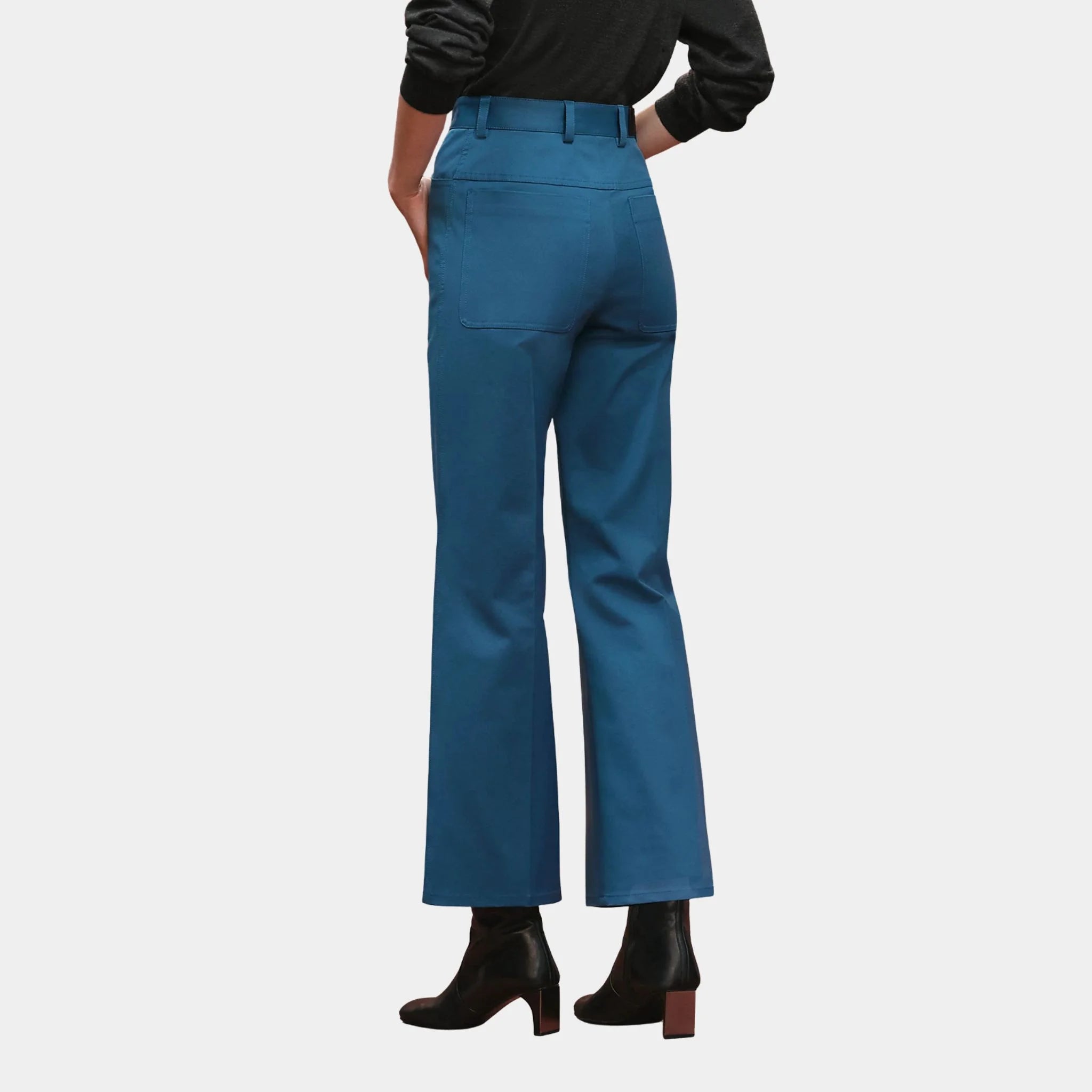 Bootcut Pants in Double Stretch Cotton Twill