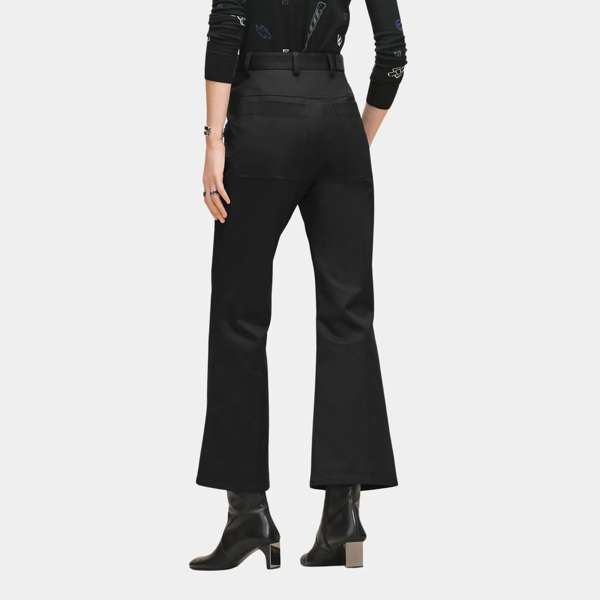 Bootcut Pants in Double Stretch Cotton Twill