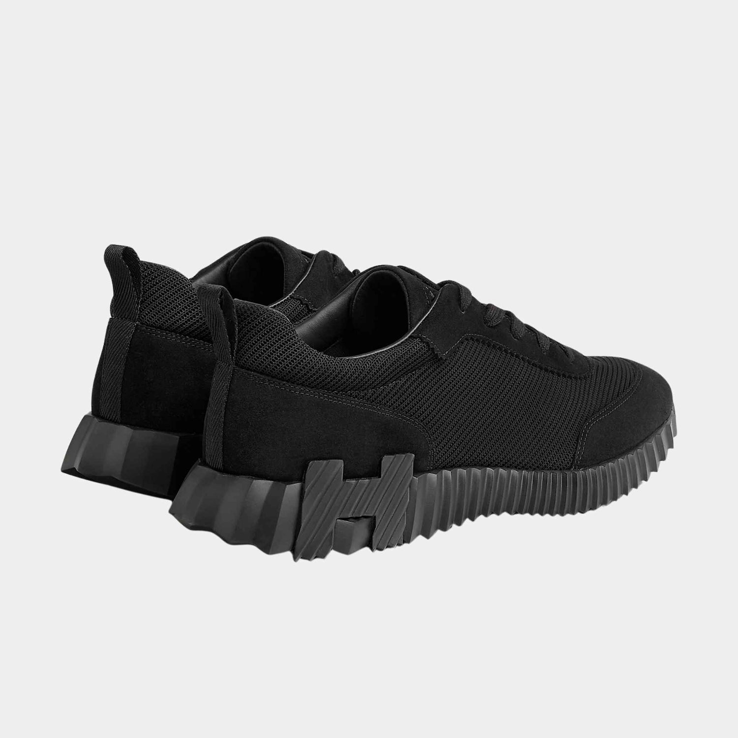 Hermes Bouncing Sneaker in Technical Mesh and Suede Men, Noir, Back