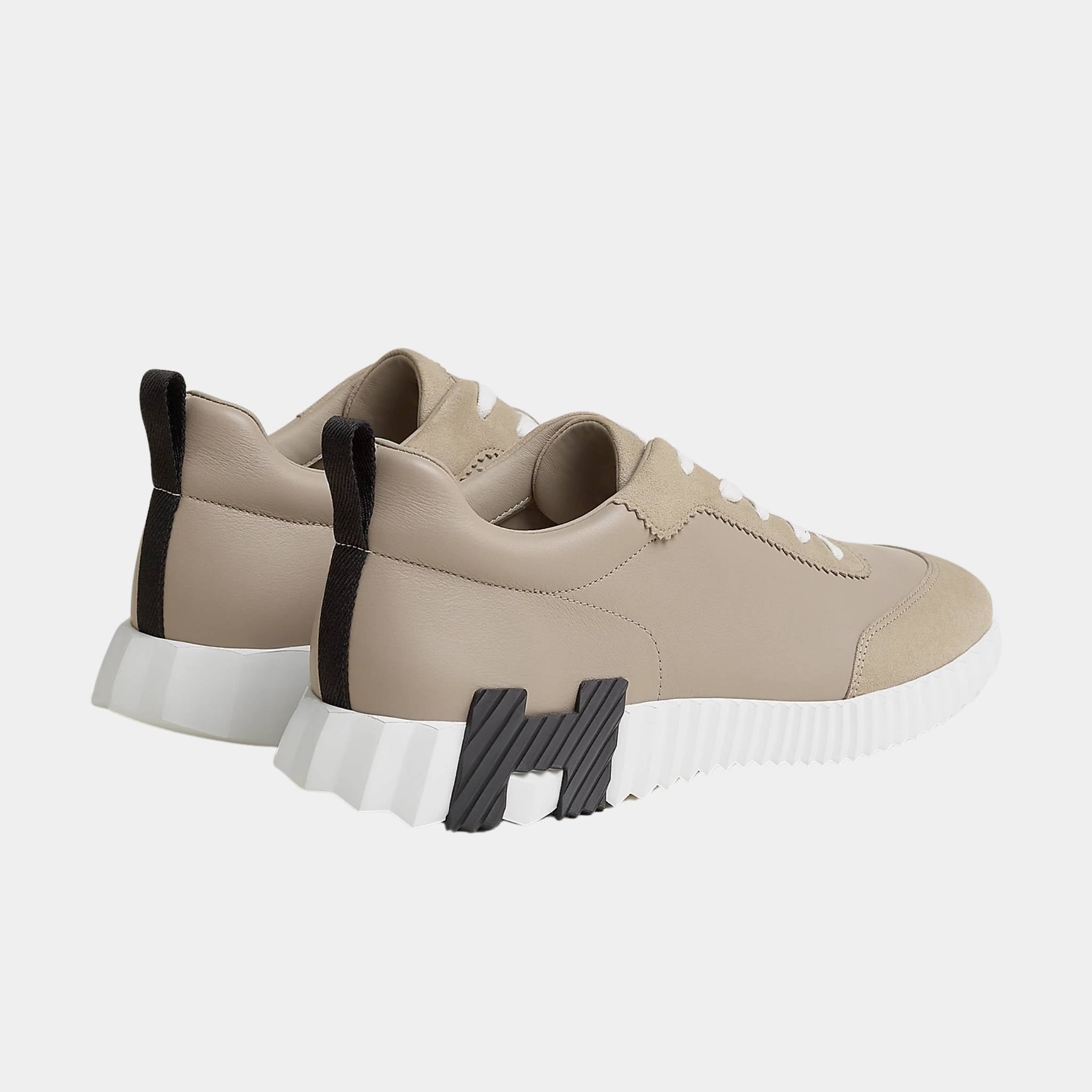 Hermes Bouncing Sneaker Suede and Calfskin Men, Beige Esquisse, Back