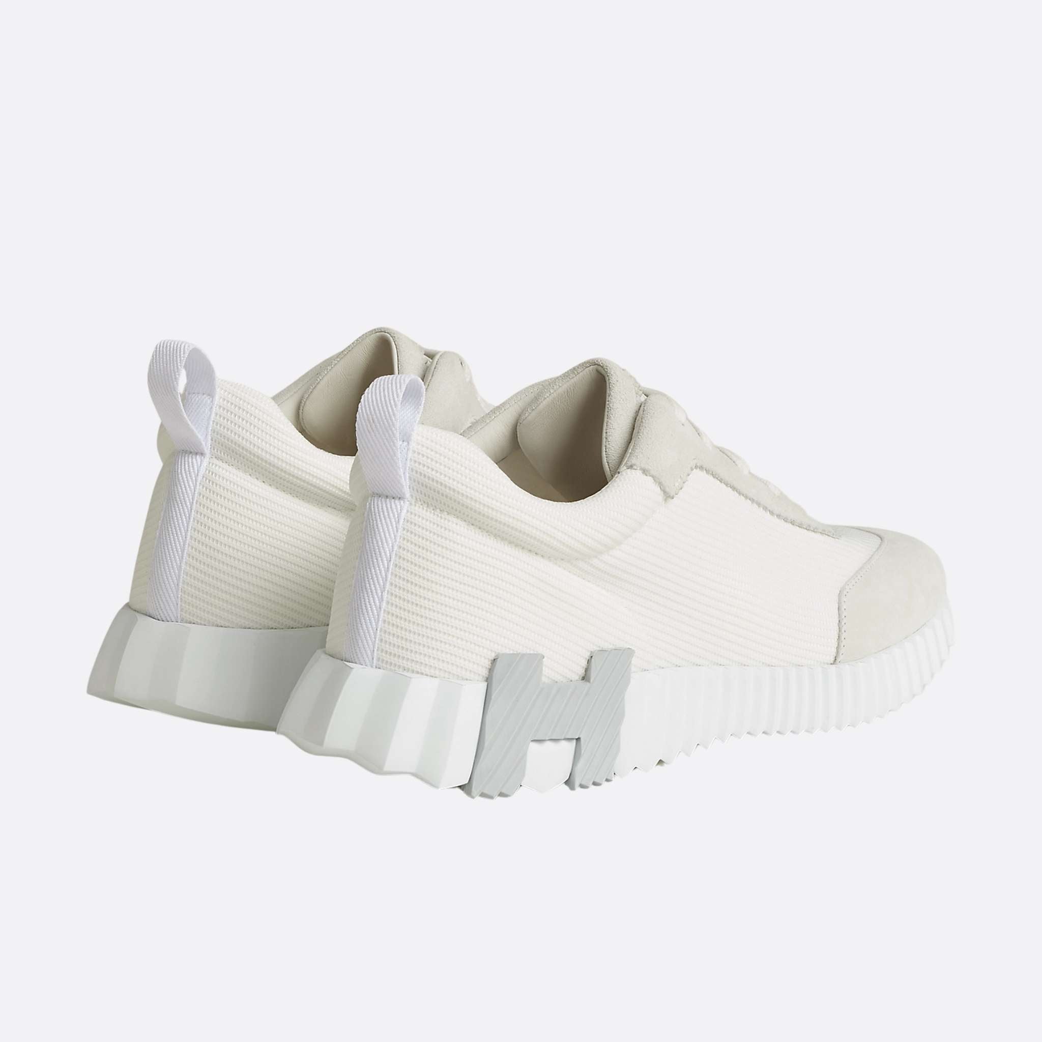 Hermes Bouncing Sneaker Technical Mesh and Suede Men, Blanc, Back