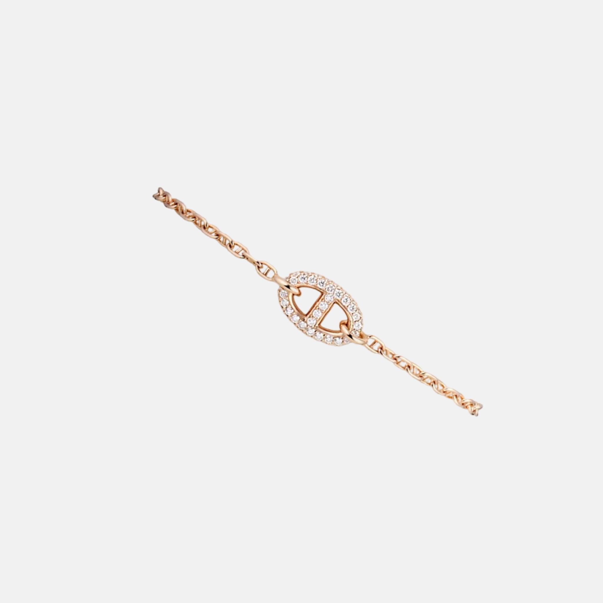 Hermes Bracelet Farandole Rose Gold Diamonds, Front