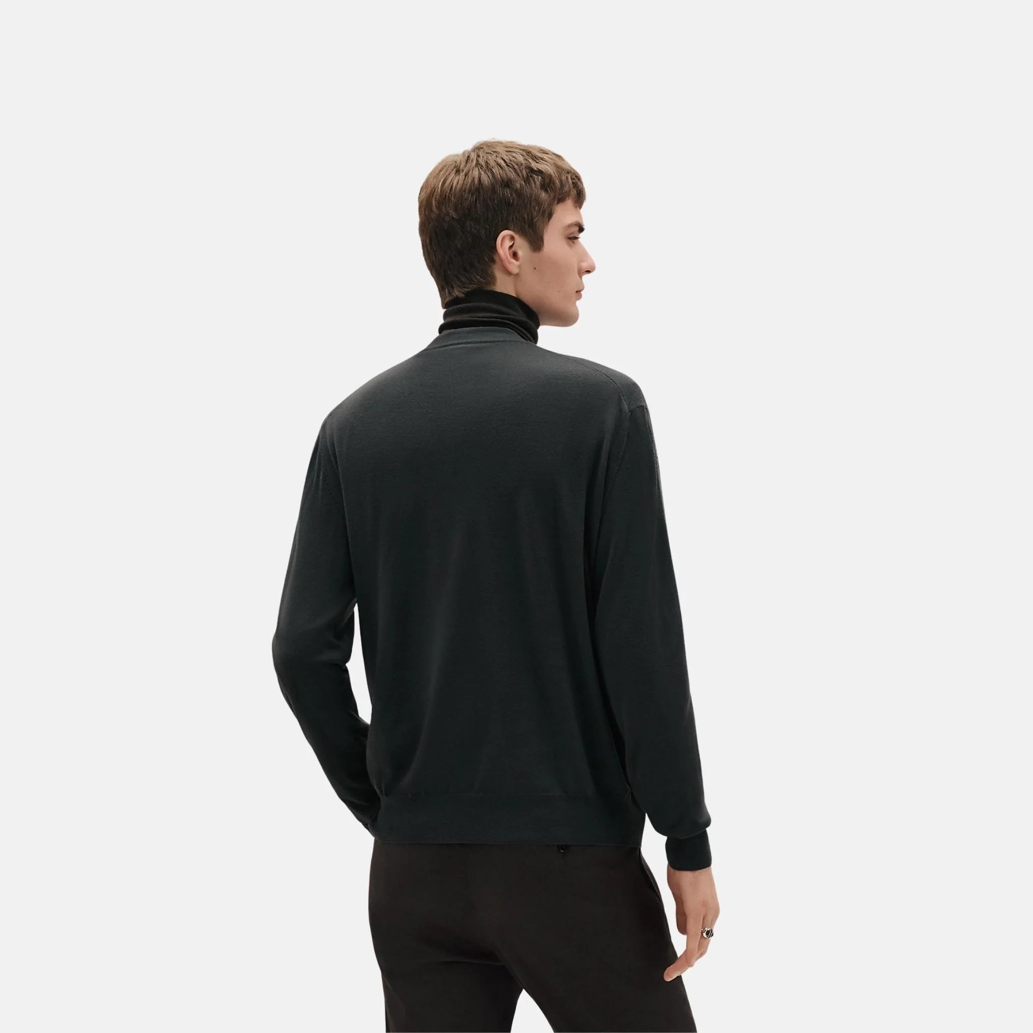 Hermes Buttoned Cardigan with H Detail, Vert Chrome, Back