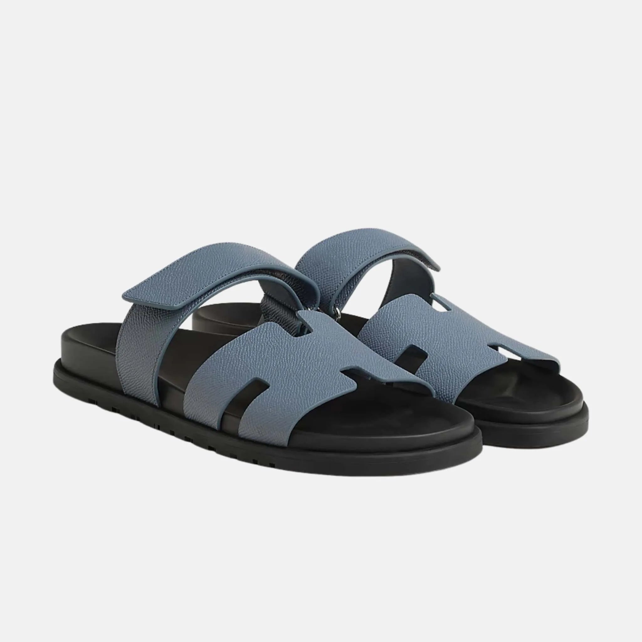 Hermes Chypre Sandal Epsom Men, Bleu Grignon, Front