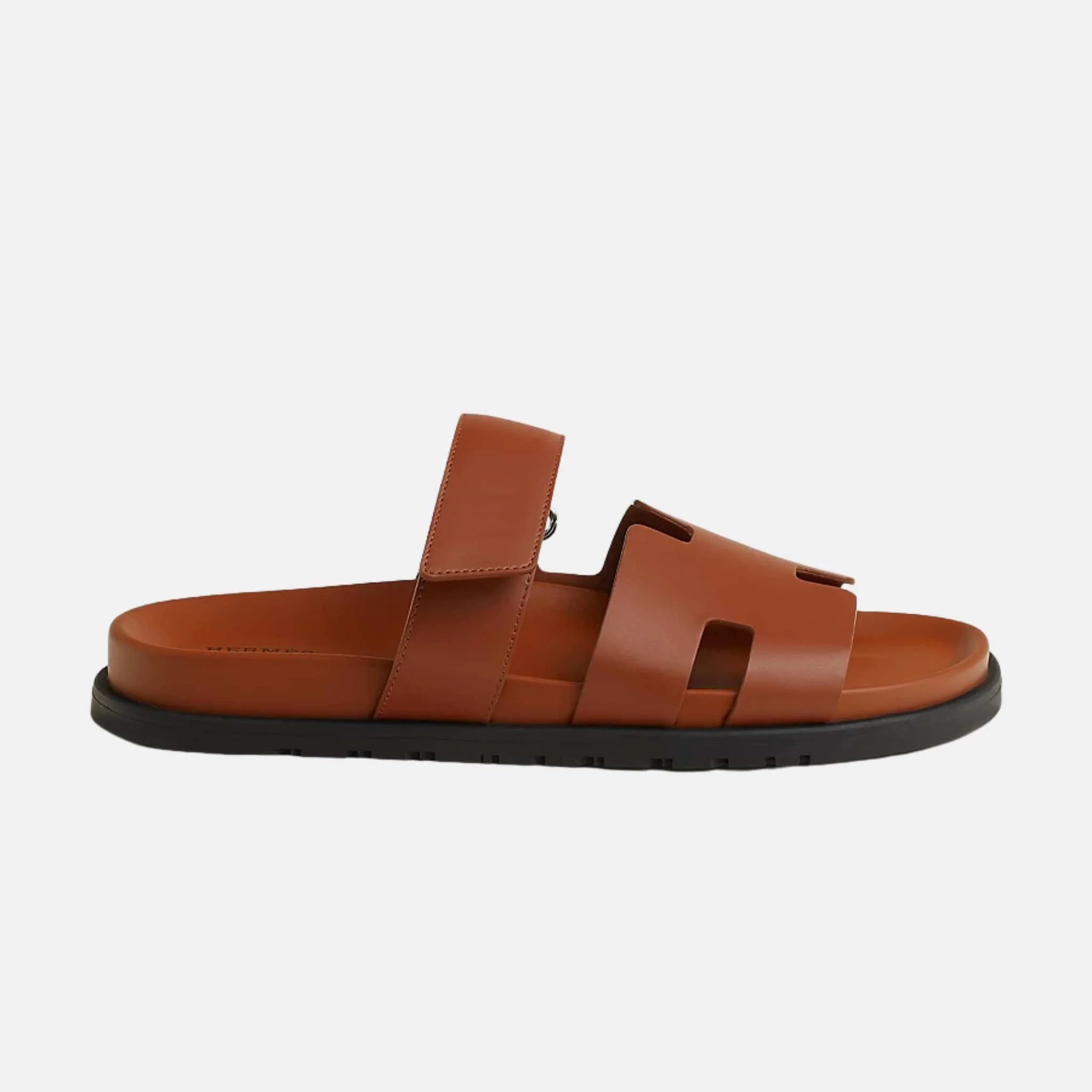 Hermes Chypre Sandals Calfskin Men, Morre Dore, Side