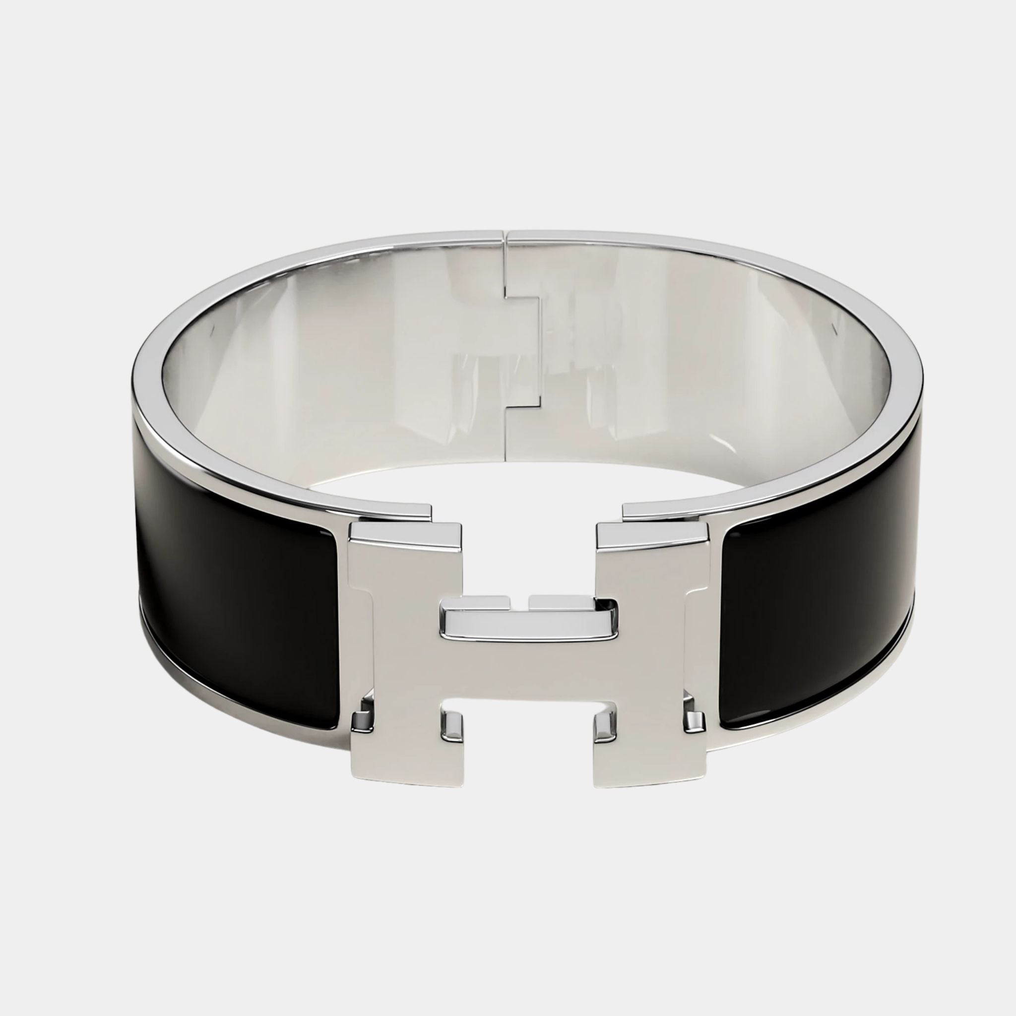 Hermes Clic Clac H Bracelet Palladium Plated, Noir