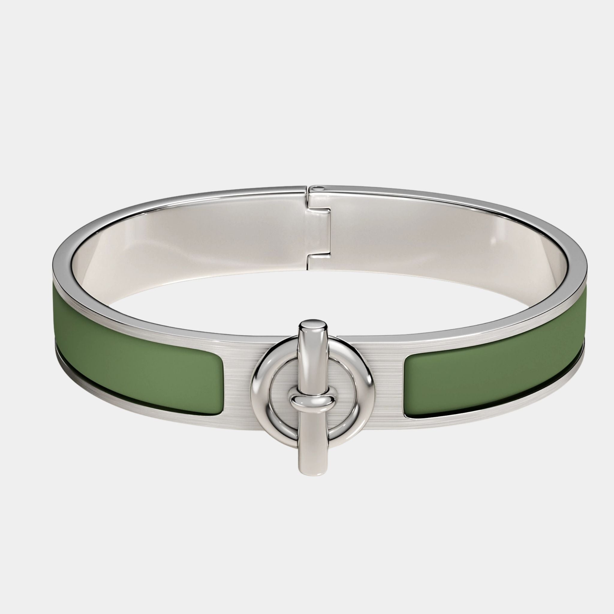 Hermes Clic Glenan Bracelet Palladium Plated, Loden