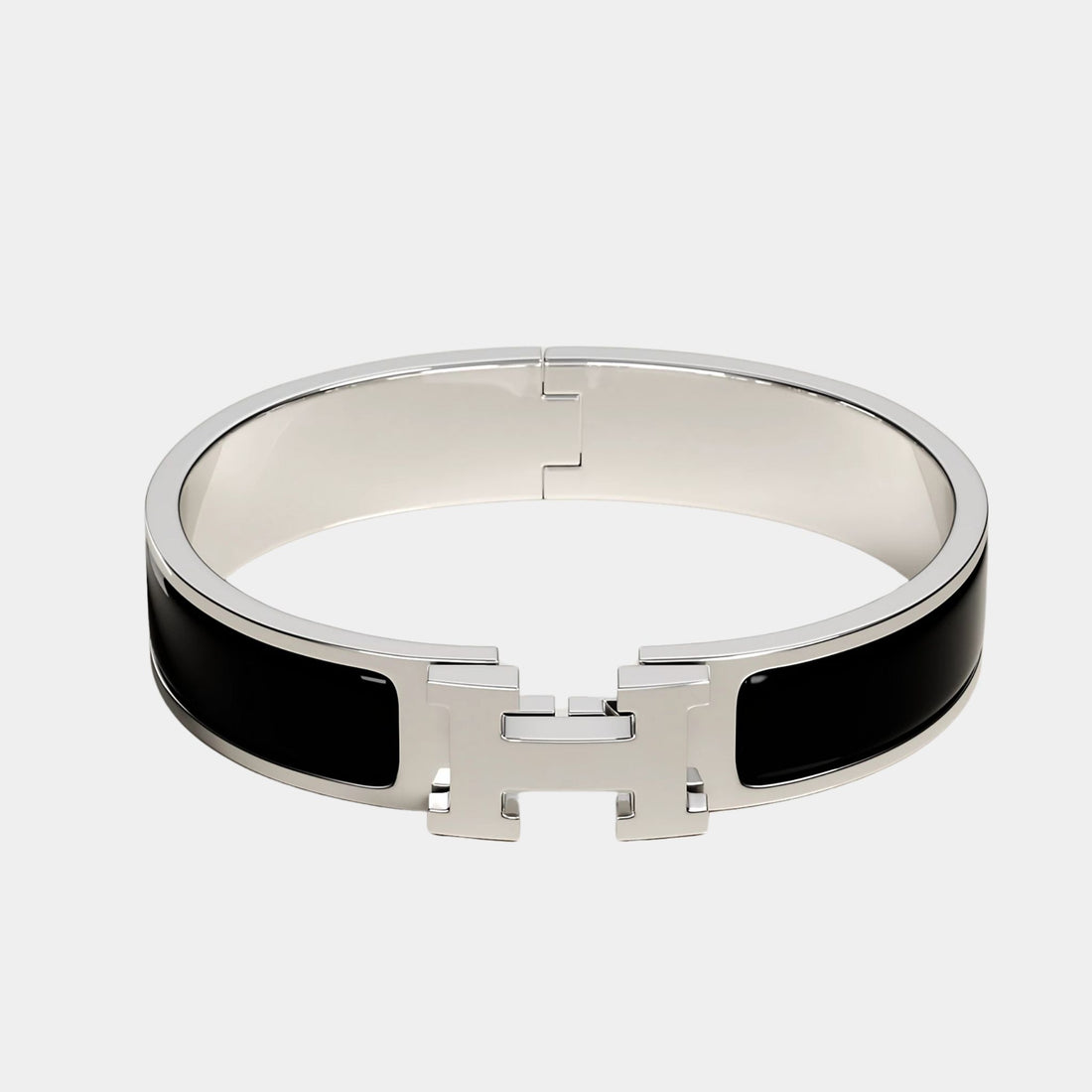 Hermes Clic H Bracelet Palladium Plated, Noir