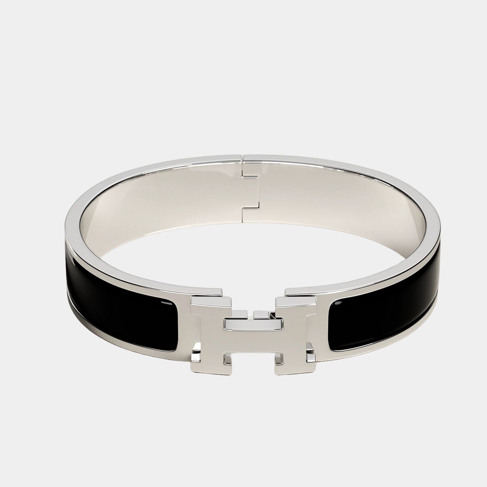 Hermes Clic H Bracelet Palladium Plated, Noir