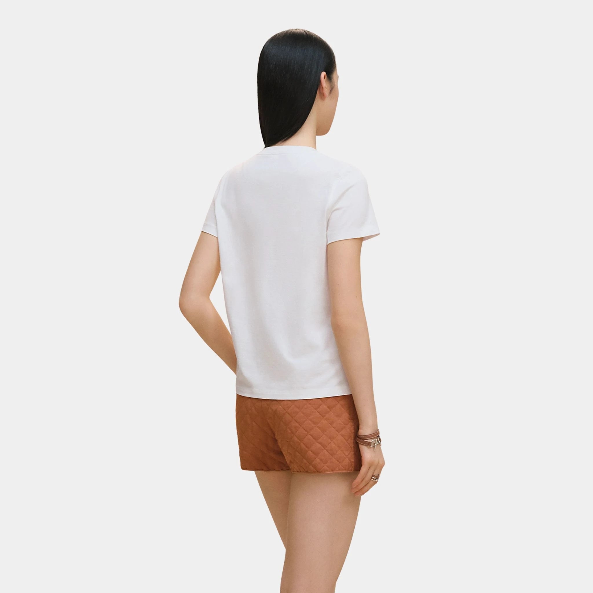 Hermes Coloriages de Jour Print Straight T-shirt, Blanc, Back