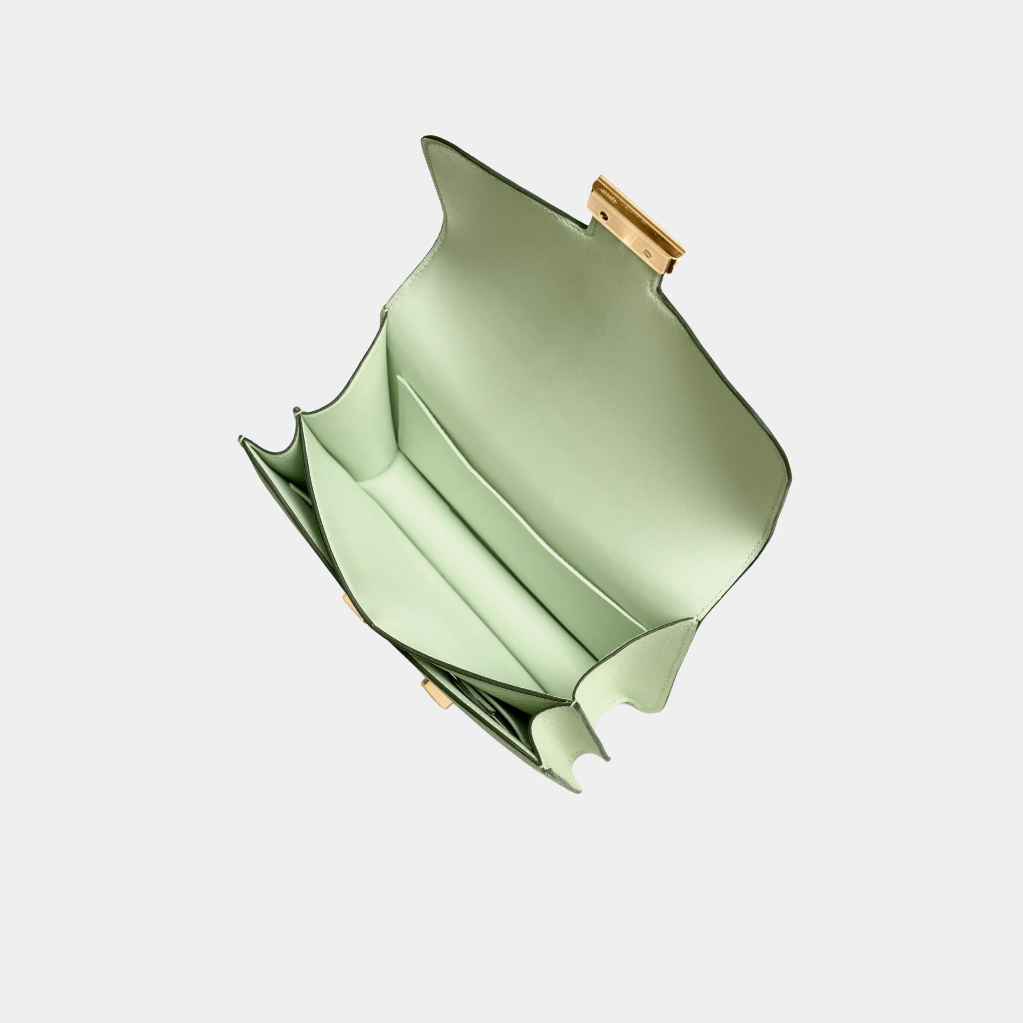 Hermes Constance 18 Epsom Vert Fizz GHW, Top
