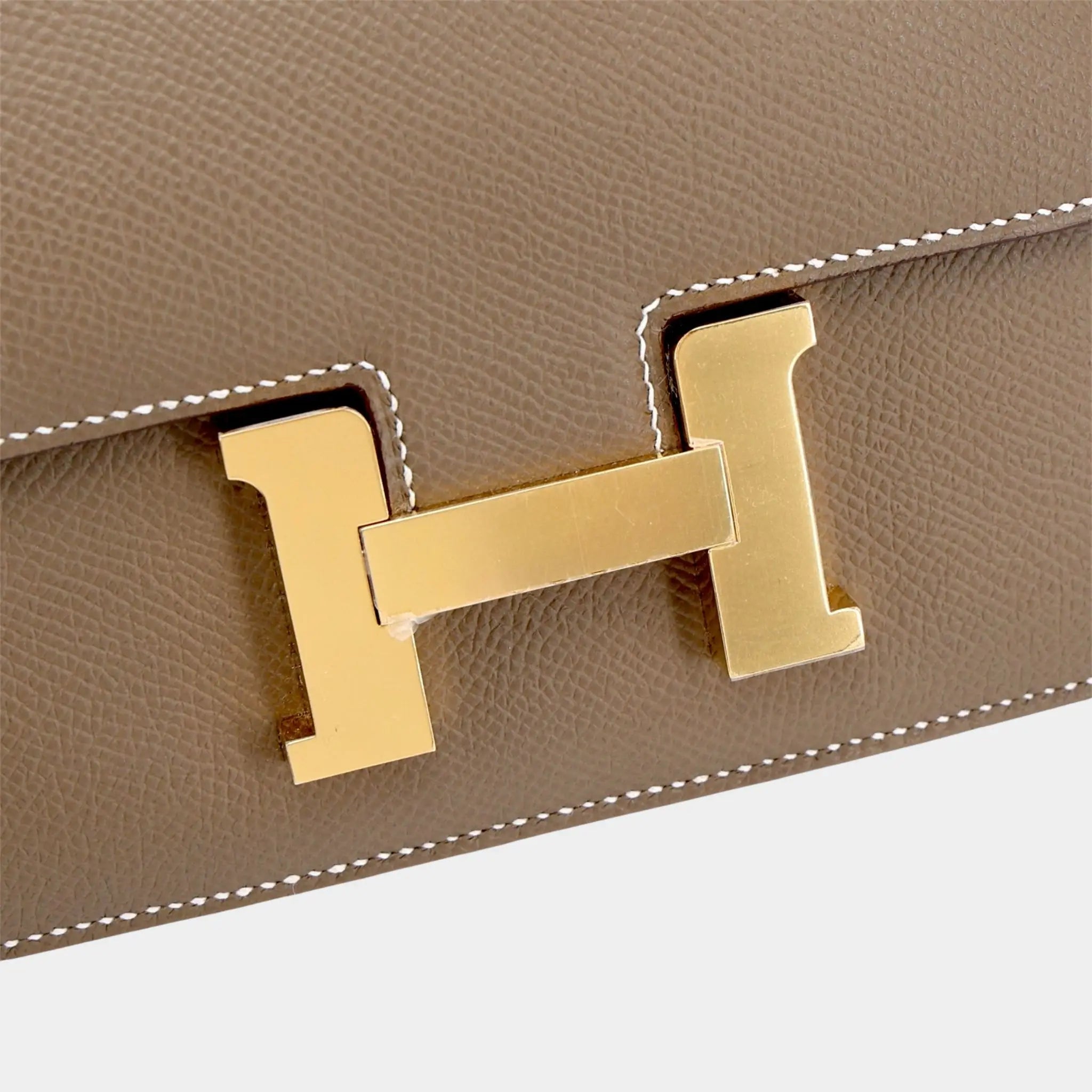 Hermes Constance Mini Epsom Etoupe GHW, Front closeup