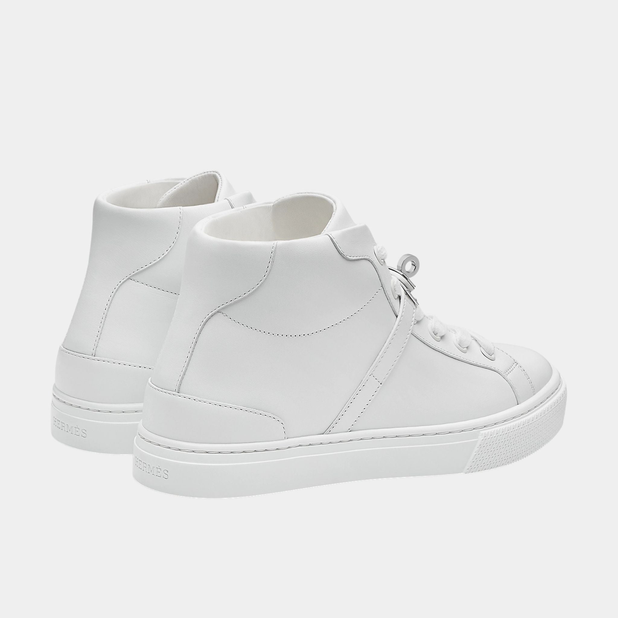 Hermes Daydream Sneaker Calfskin with Palladium Plated Buckle, Blanc, Back