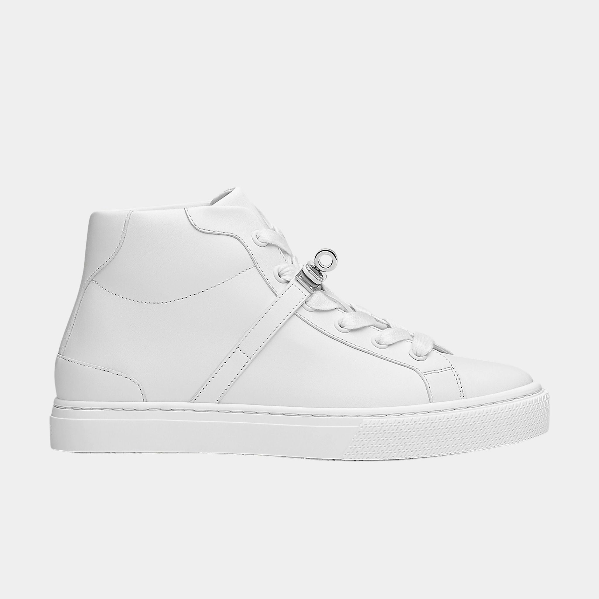 Hermes Daydream Sneaker Calfskin with Palladium Plated Buckle, Blanc, Side