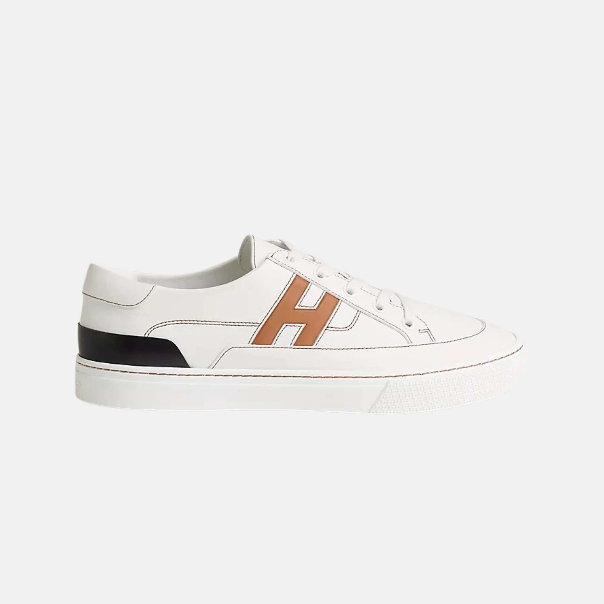 Hermes Deep Sneaker Calfskin White/Natural, Side