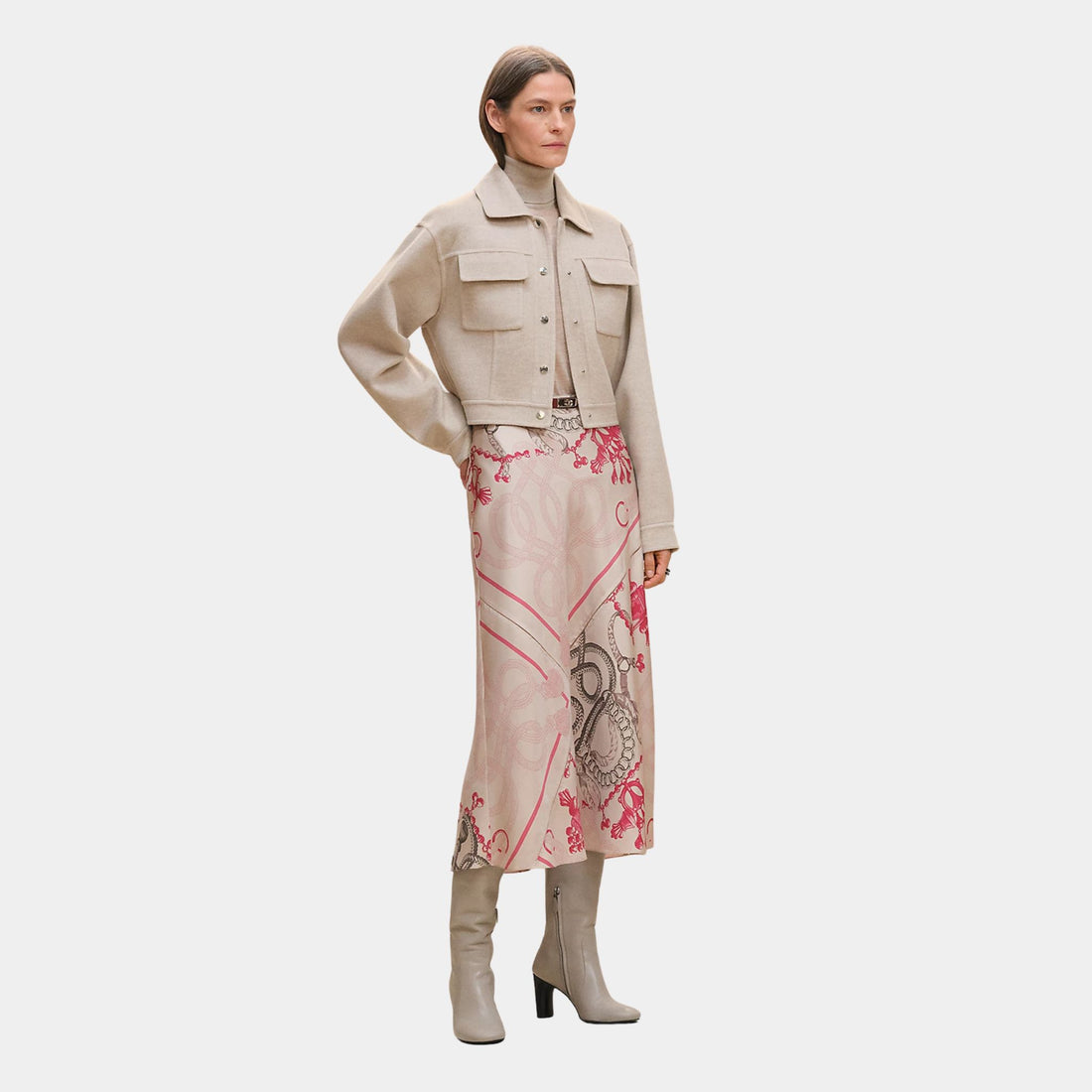 Hermes Denim Inspiration Jacket, Beige Naturel, Front