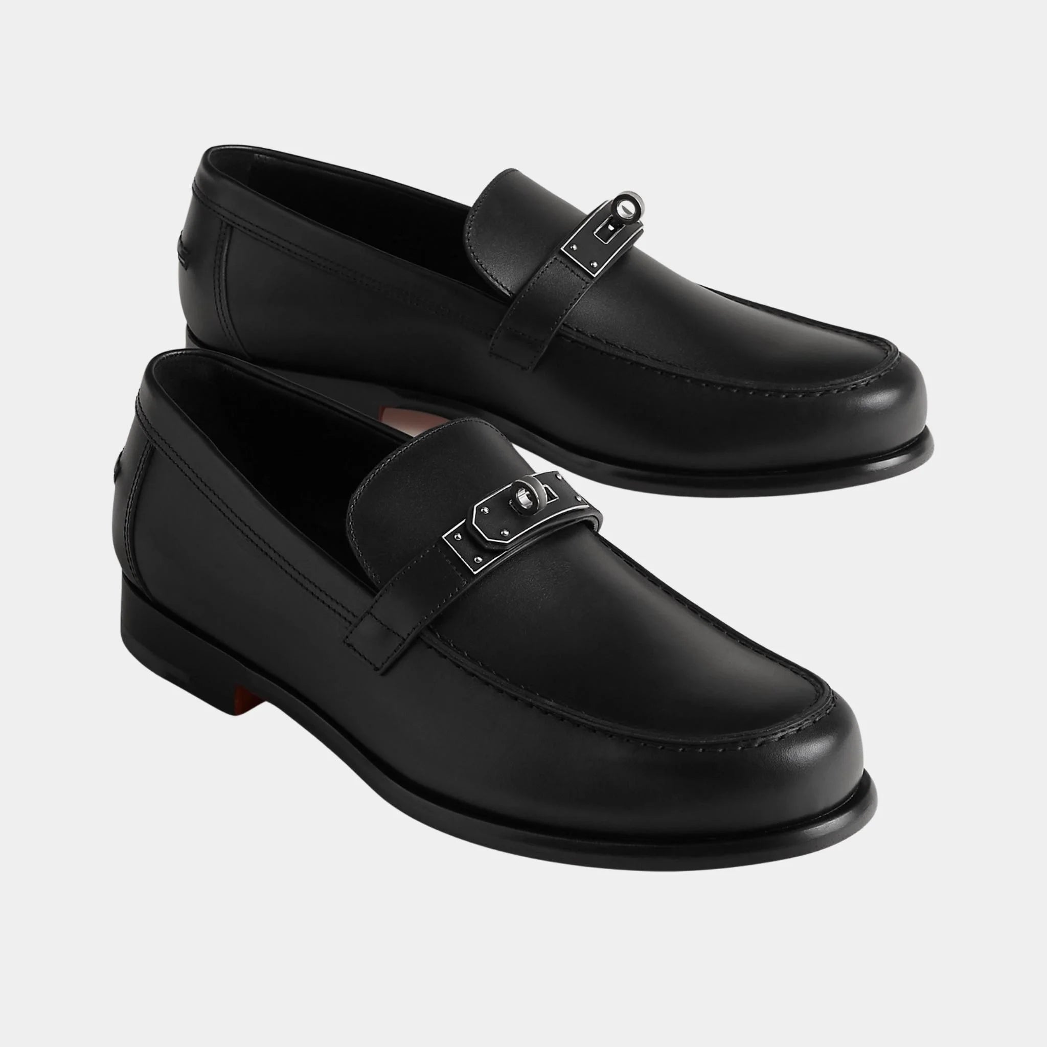 Hermes Destiny Loafers in Calfskin, Noir, Front