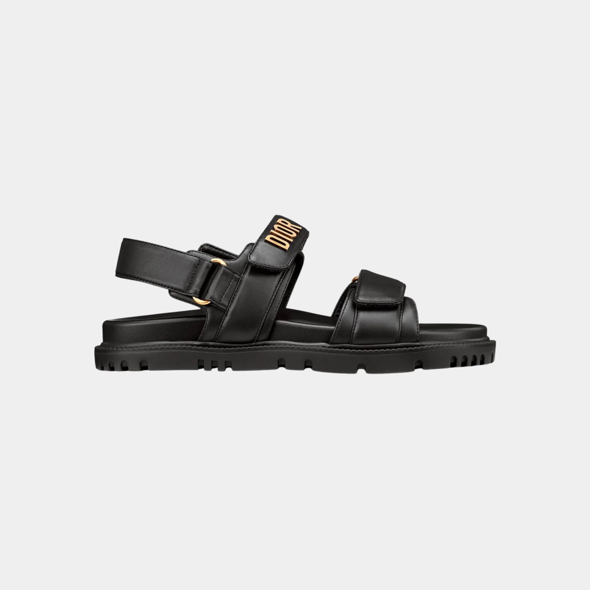 Dior Dioract Sandal in Lambskin, Black, Side