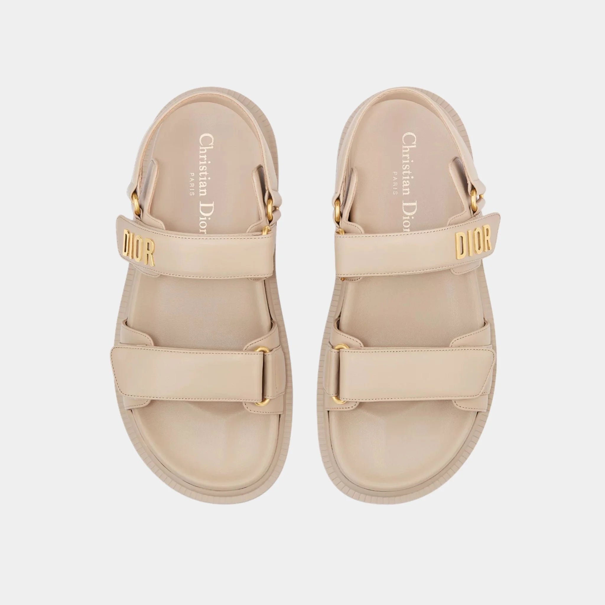 Dior Dioract Sandal in Lambskin, Powder Beige, Top