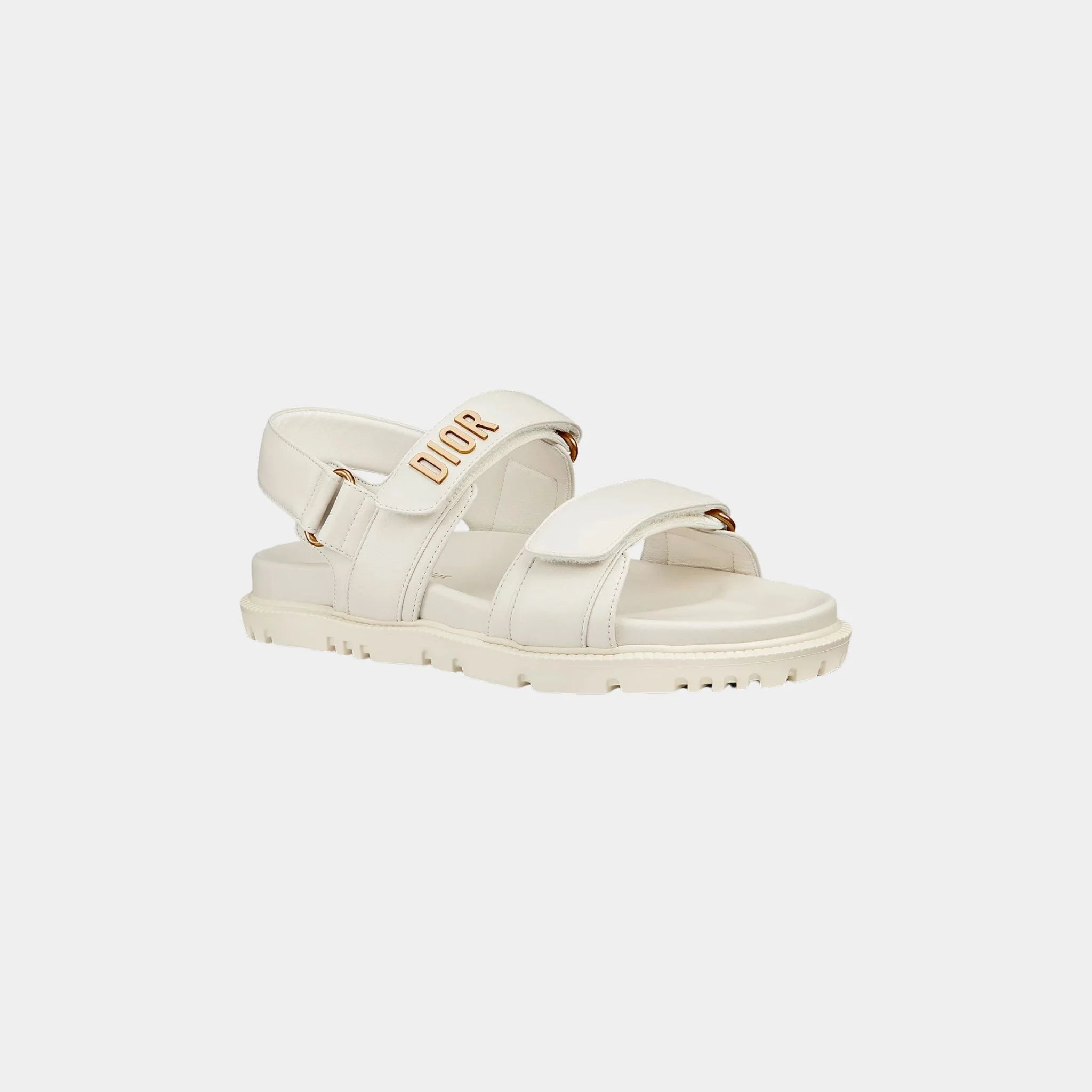 Dior Dioract Sandal in Lambskin, White, Front