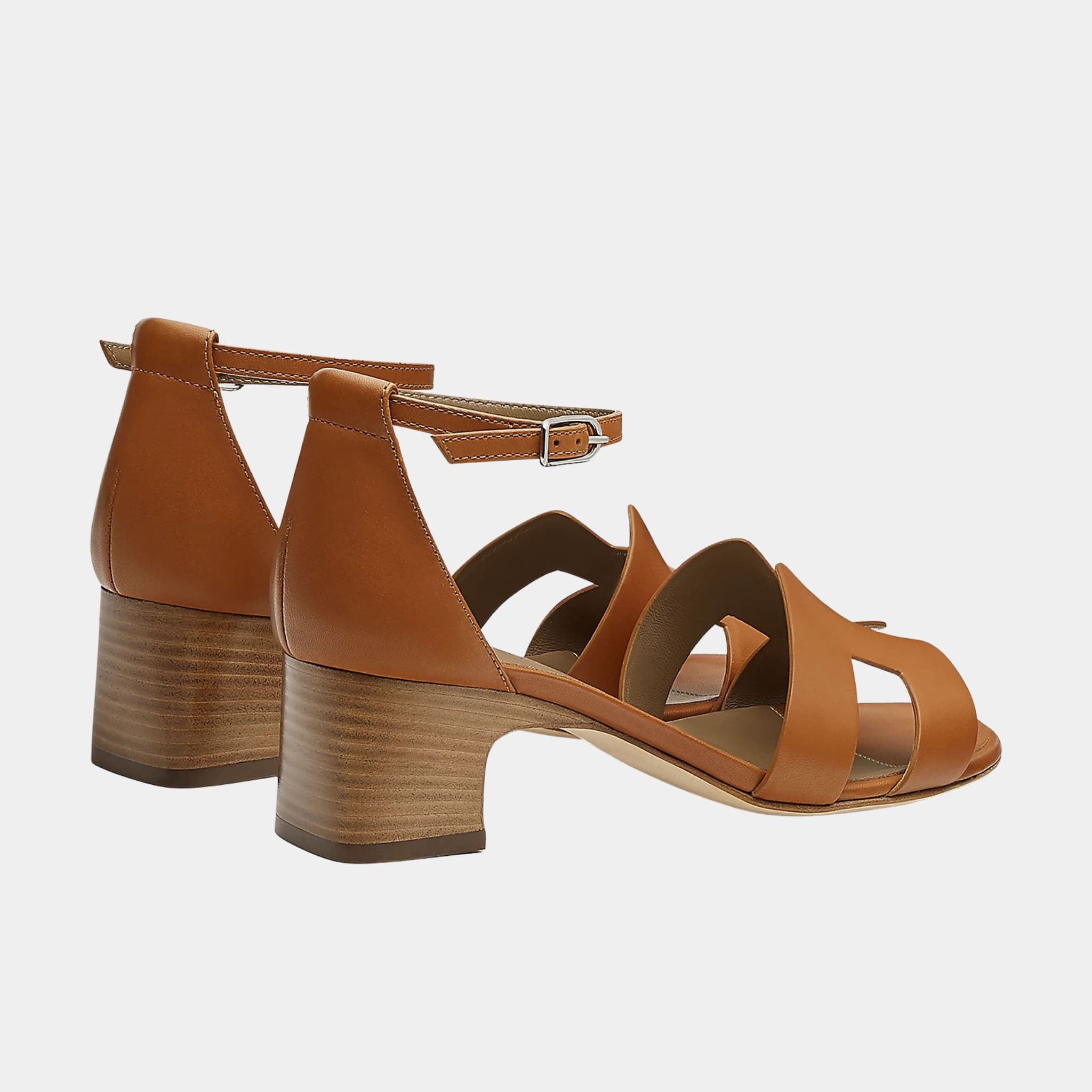 Hermes Encens 50 Sandal in Calfskin, Naturel, Back