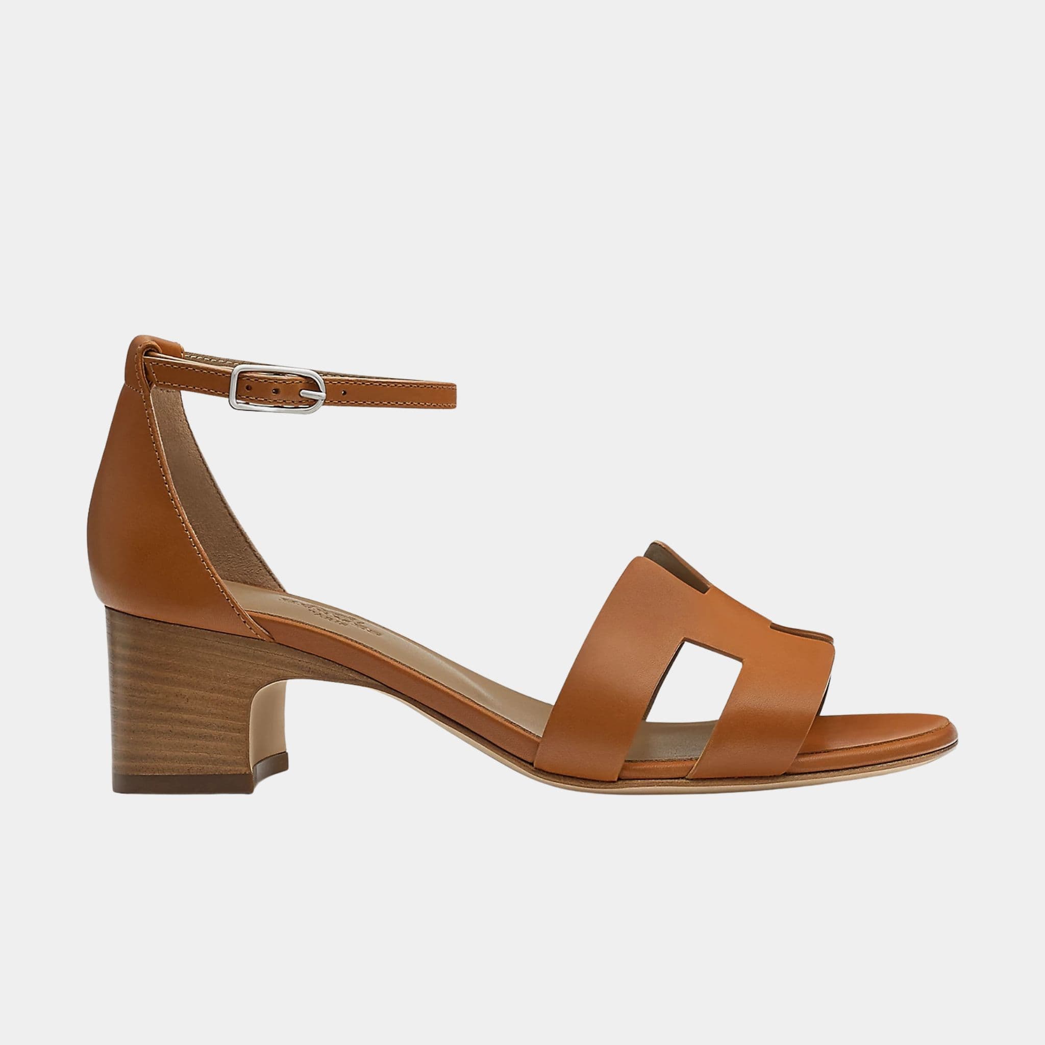 Hermes Encens 50 Sandal in Calfskin, Naturel, Side