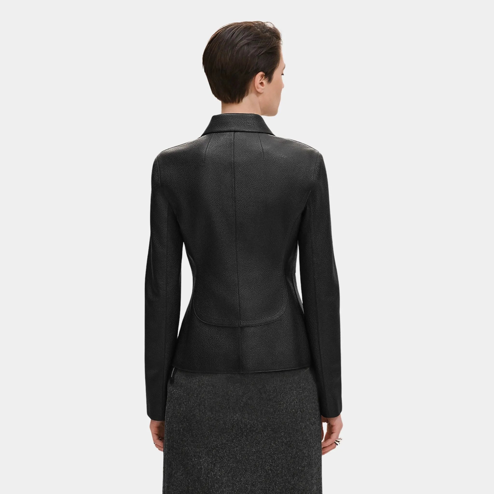 Hermes Equestrian Jacket in Washed Deer, Noir, Back