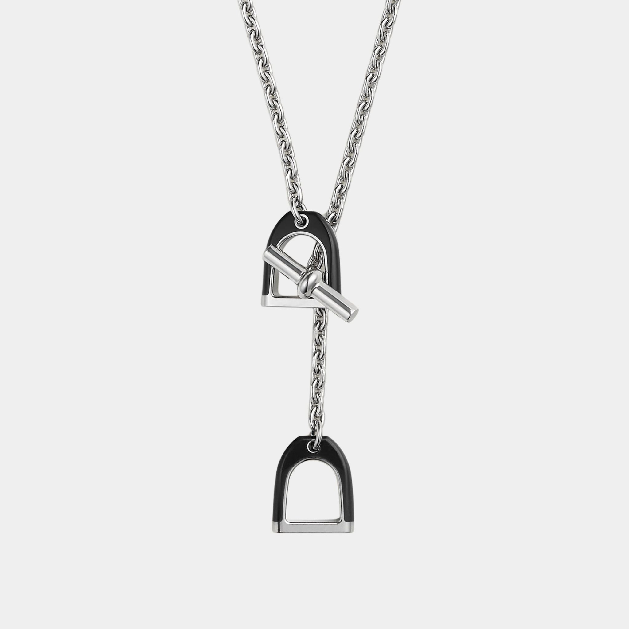 Hermes Etrier Necklace, Noir