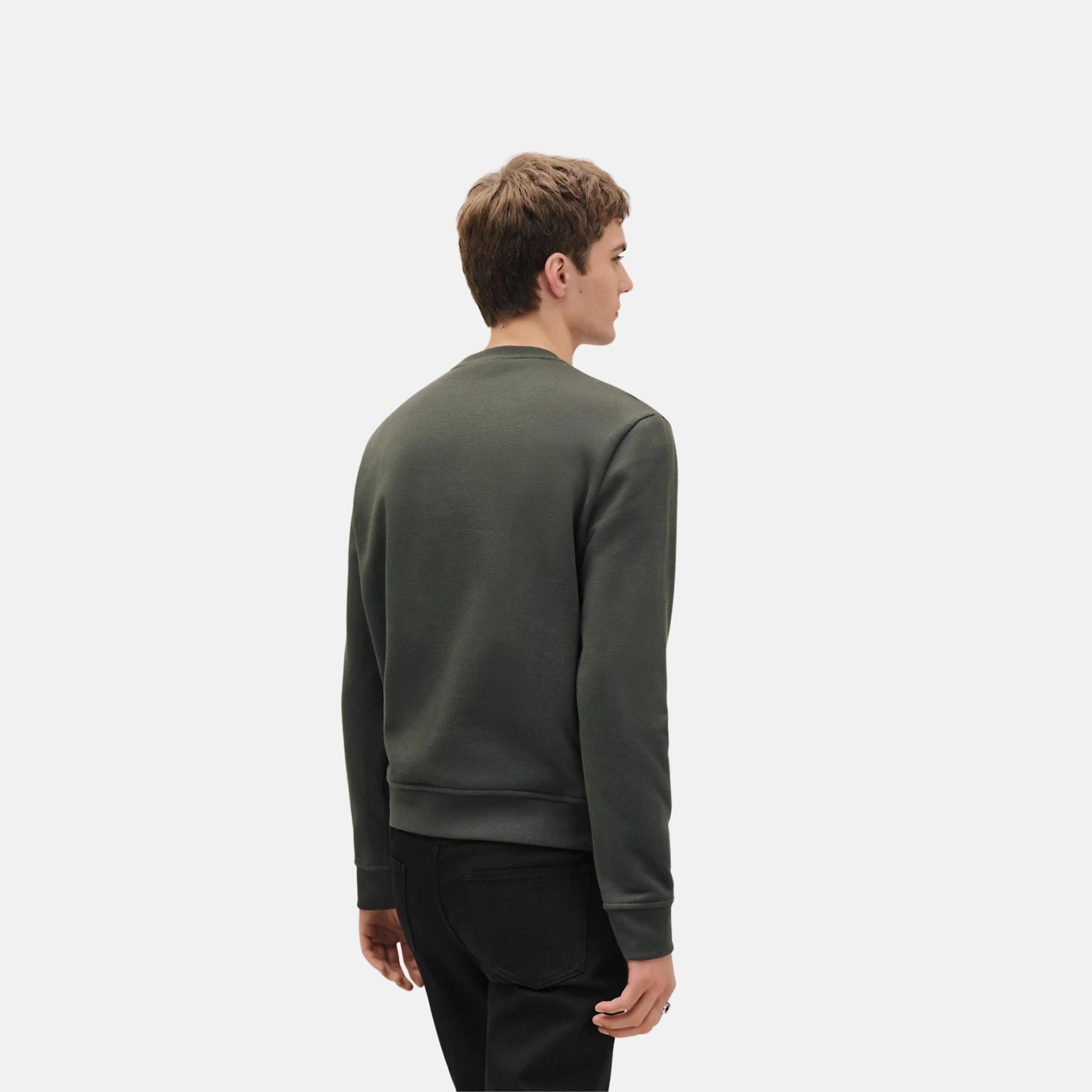 Hermes Ex-Libris Crewneck Sweater, Vert Chrome, Back