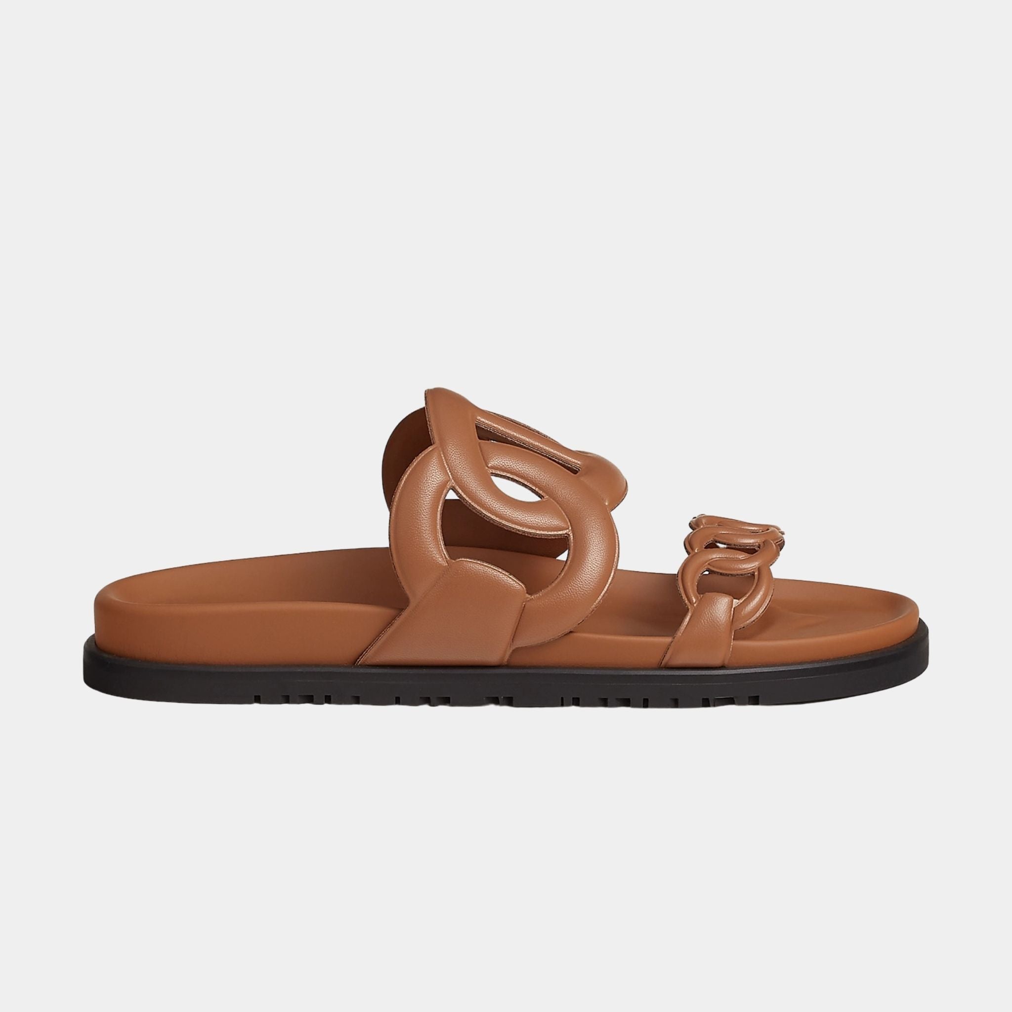 Hermes Extra Sandals in Nappa Leather, Naturel, Side