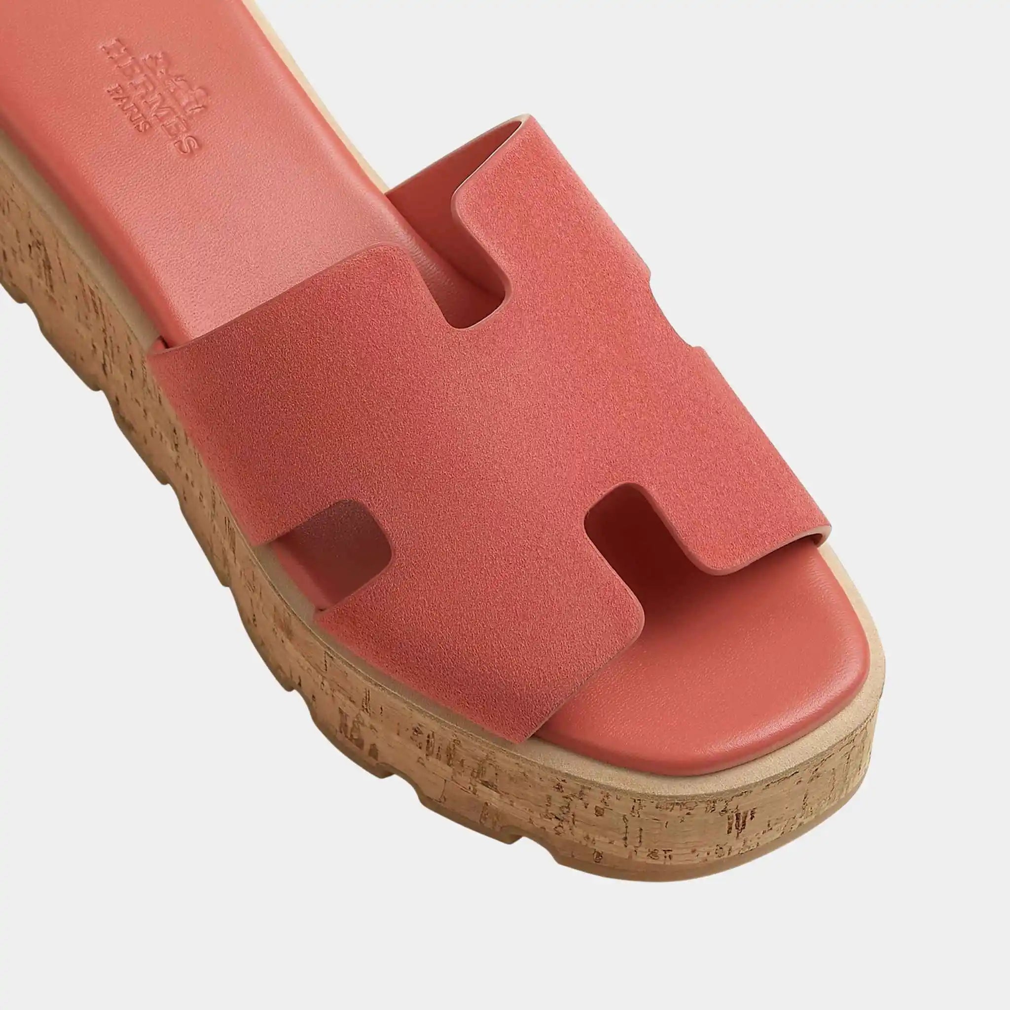 Hermes Eze 30 Sandals Suede Goatskin, Rouge Tomette, Top