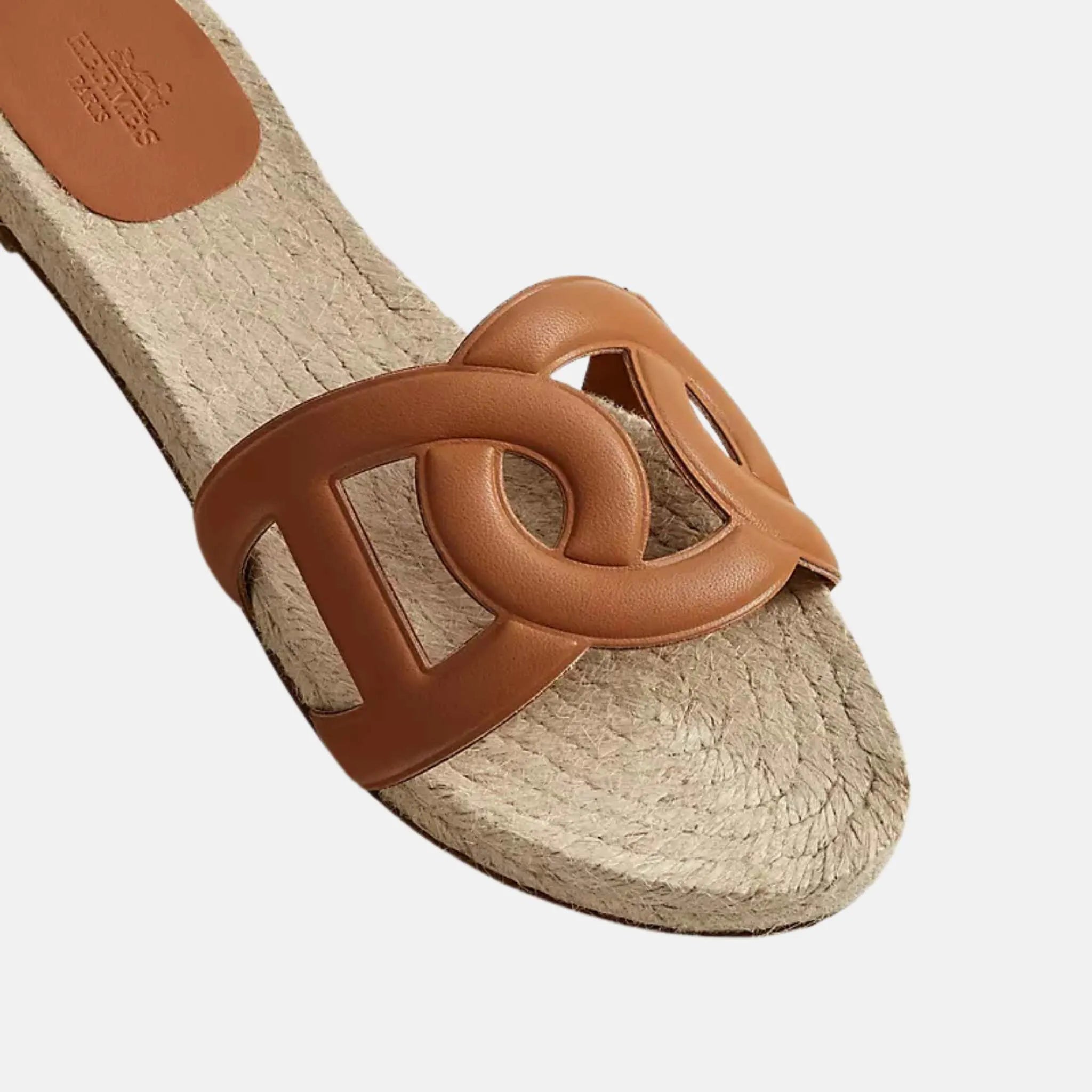 Hermes Famous Espadrilles Nappa Leather, Natural, Side