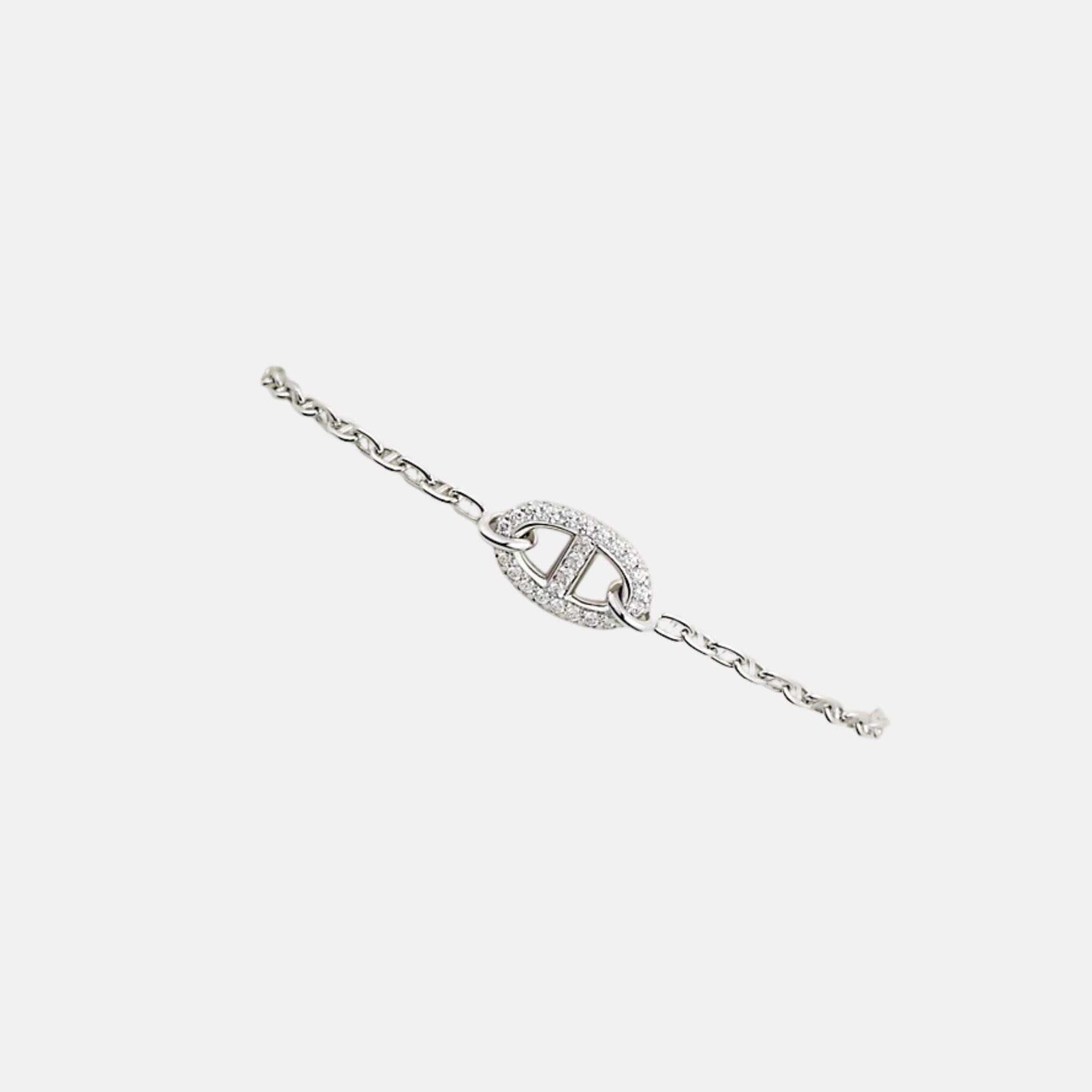 Hermes Farandole Bracelet White Gold Diamond, Front
