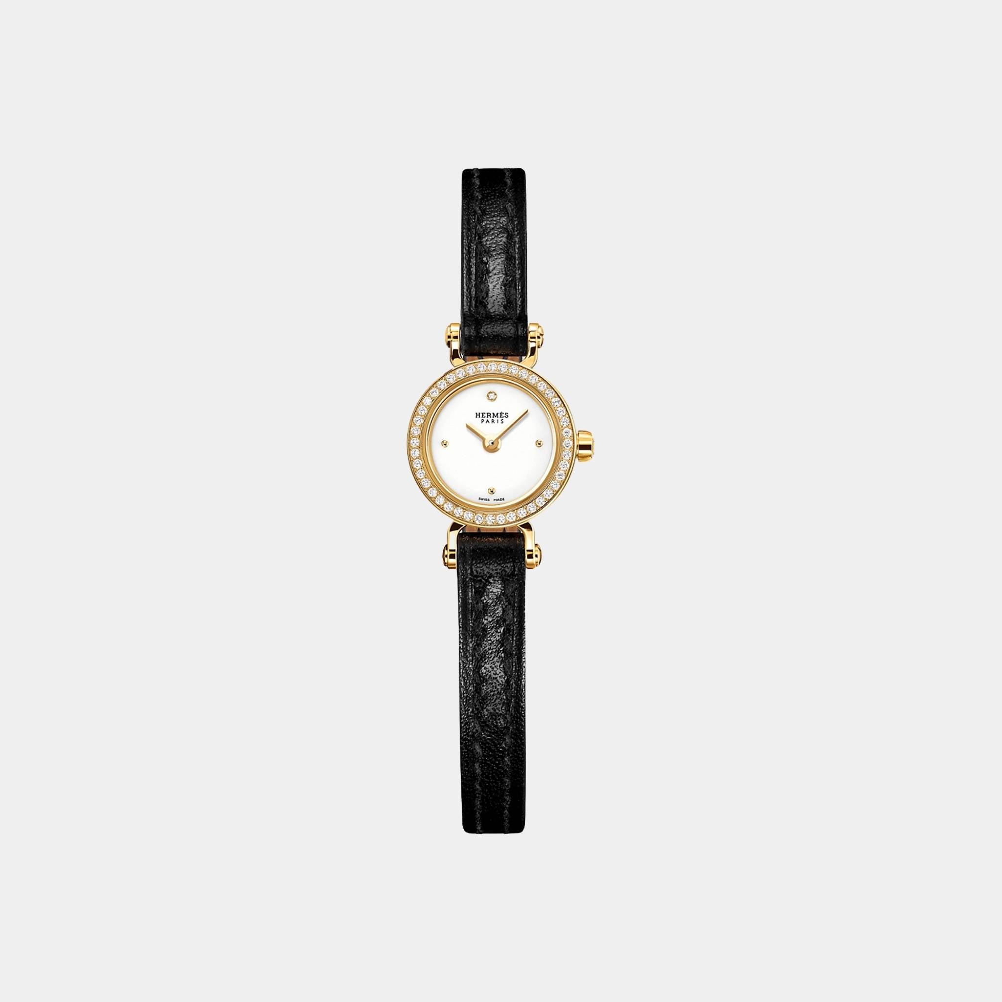 Hermes Faubourg Yellow Gold 15 mm Watch, Front