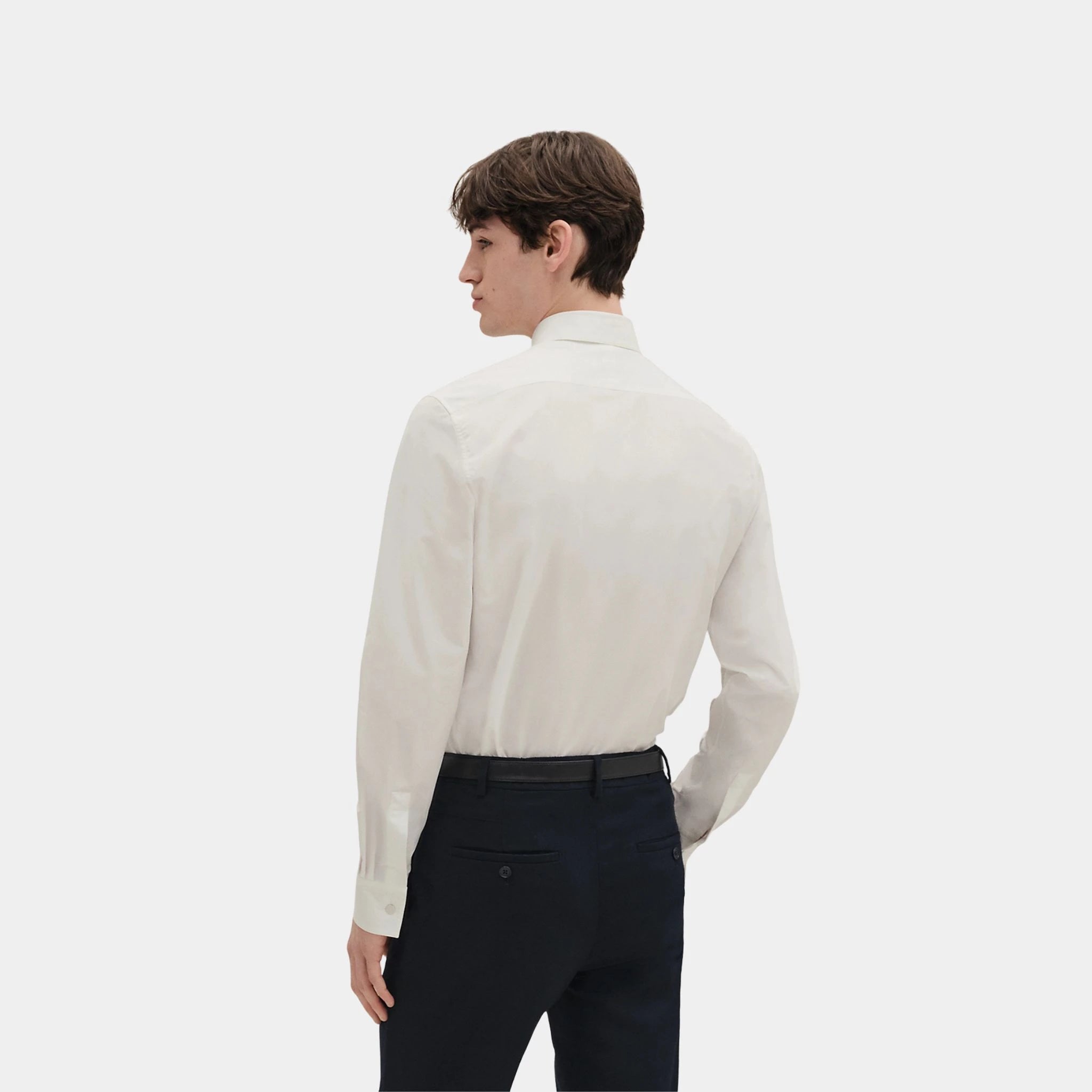 Hermes Fitted Body Shirt in Cotton, Blanc, Back