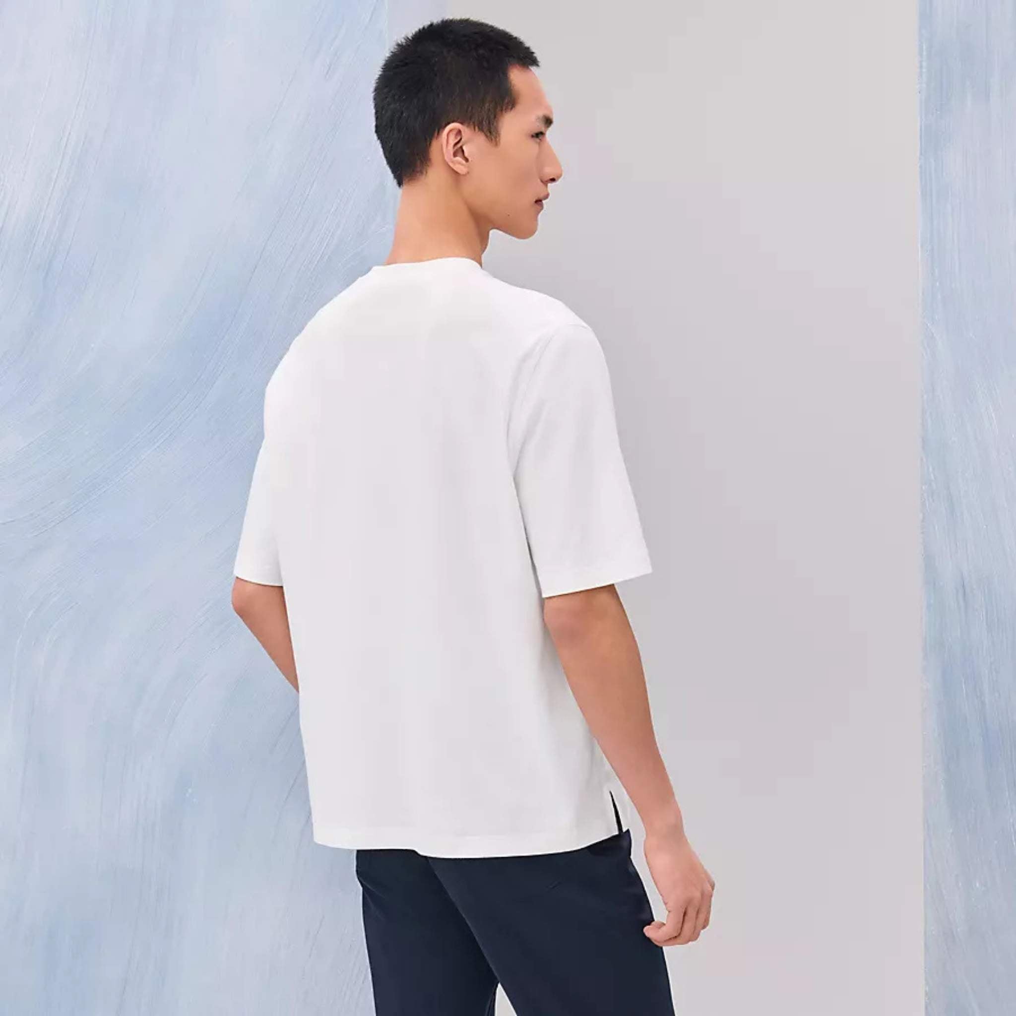 Hermes Fragments Equestres T-Shirt, Blanc, Back