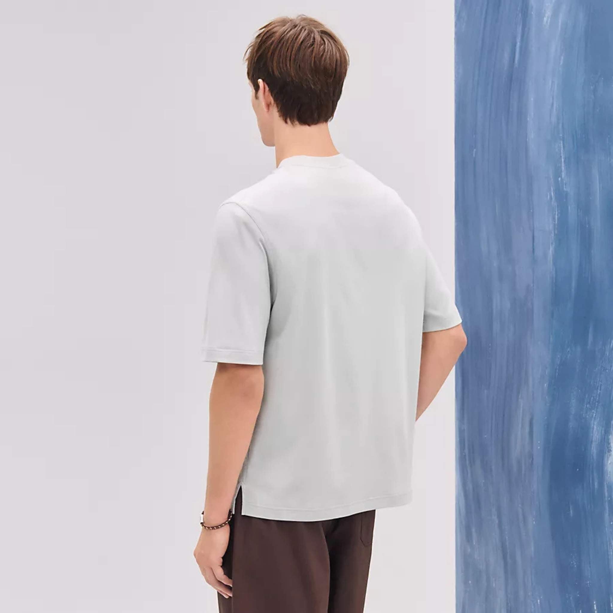 Hermes Fragments Equestres T-Shirt, Brume, Back