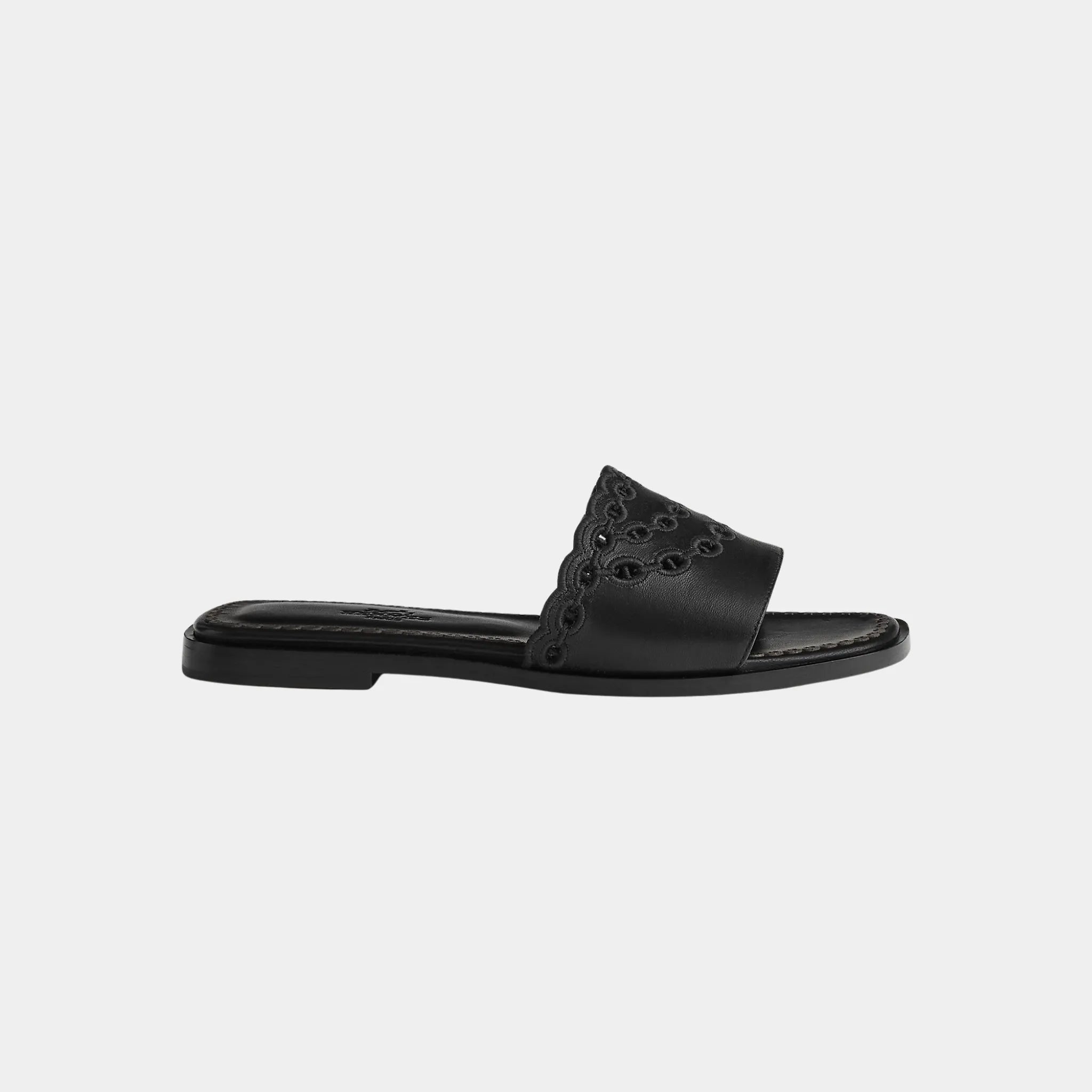 Hermes Gaelle Sandal Nappa Leather, Noir, Side