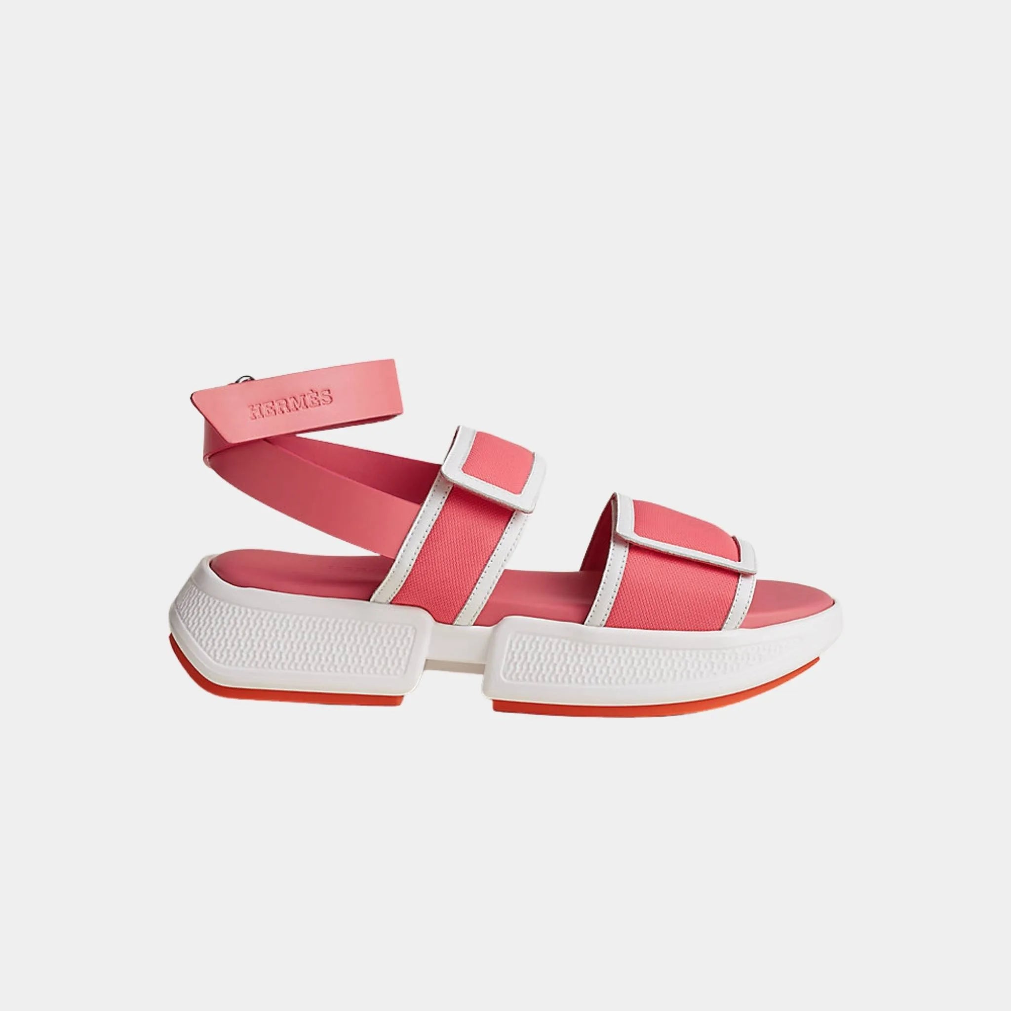 Hermes Geek Sandal Stitched Mesh And Calfskin Rose Du Desert, Side
