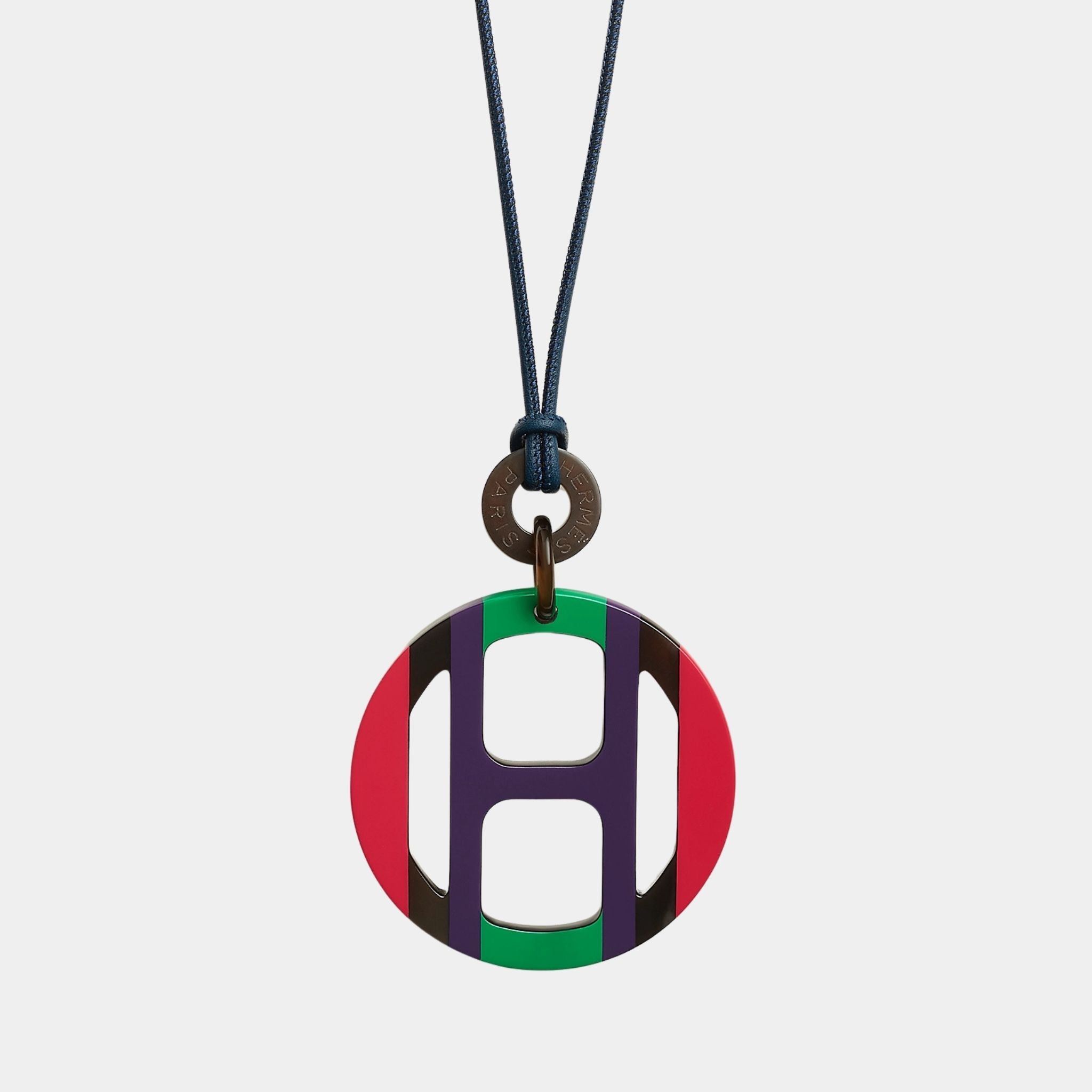 Hermes H Equipe Pendant Lacquered Horn, Parade