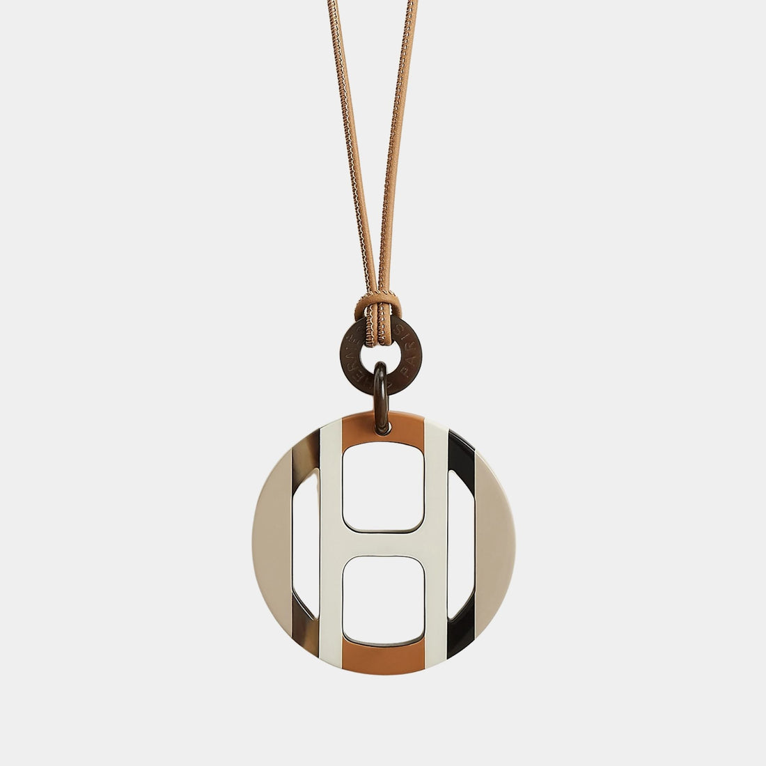 Hermes H Equipe Pendant Lacquered Horn, Sable